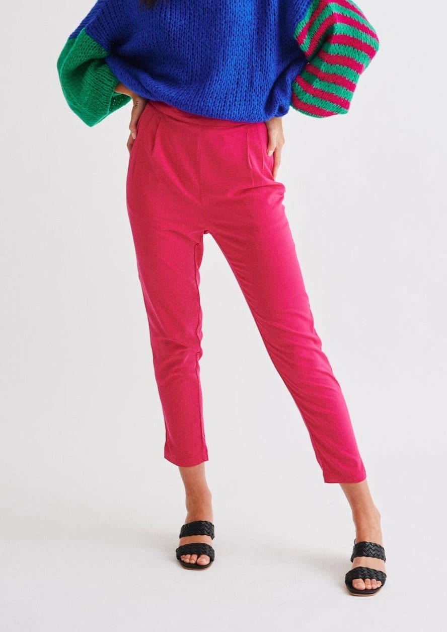 View our High Waisted Cigarette Pants In Fuchsia - by Tribute Store