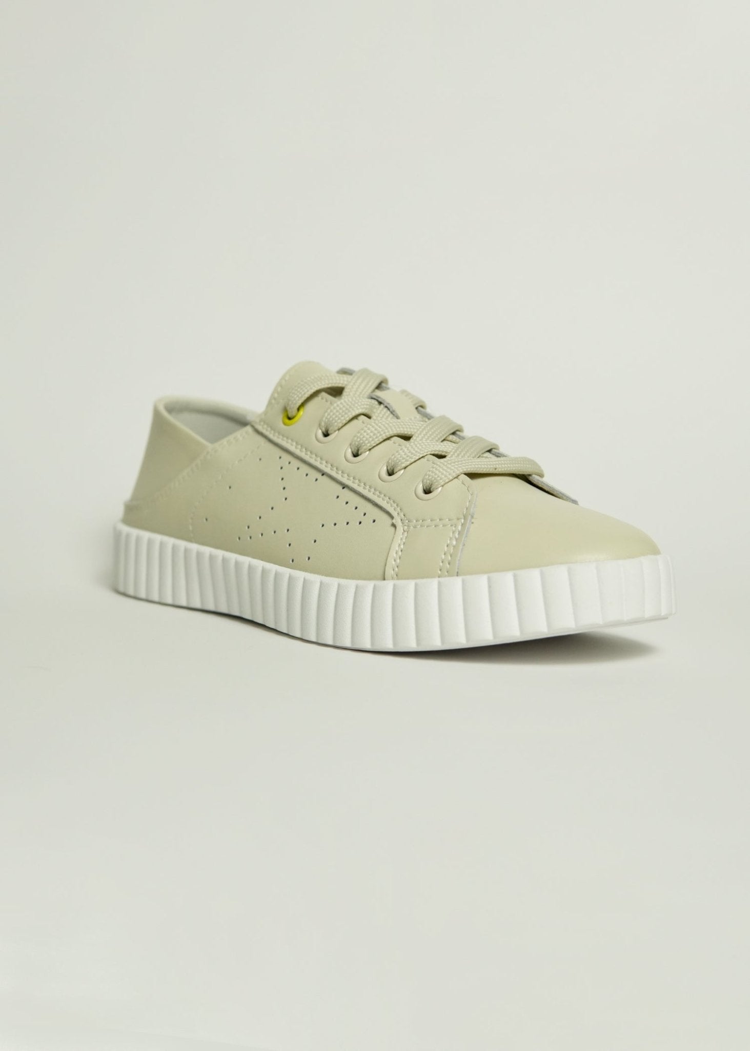 View our Valentina Leather Sneaker in Beige - by Tribute Store