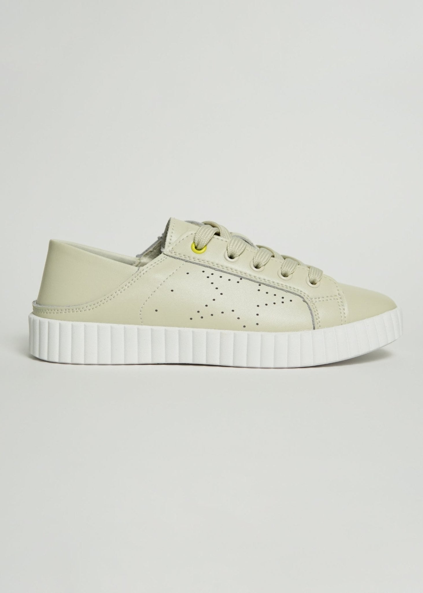 View our Valentina Leather Sneaker in Beige - by Tribute Store
