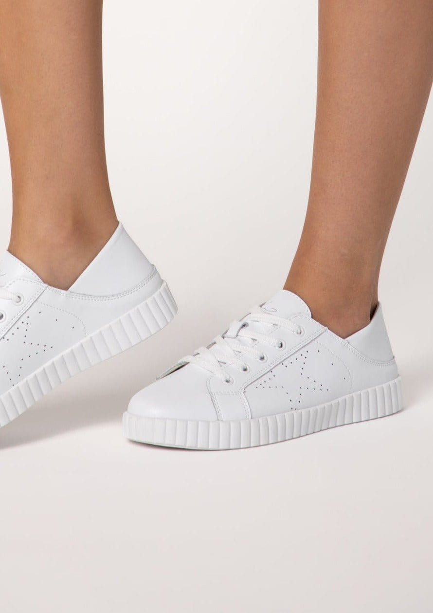 View our Valentina Leather Sneaker in Crisp White - The ultimate SHOES created by Julz and sold here, at Tribute Store