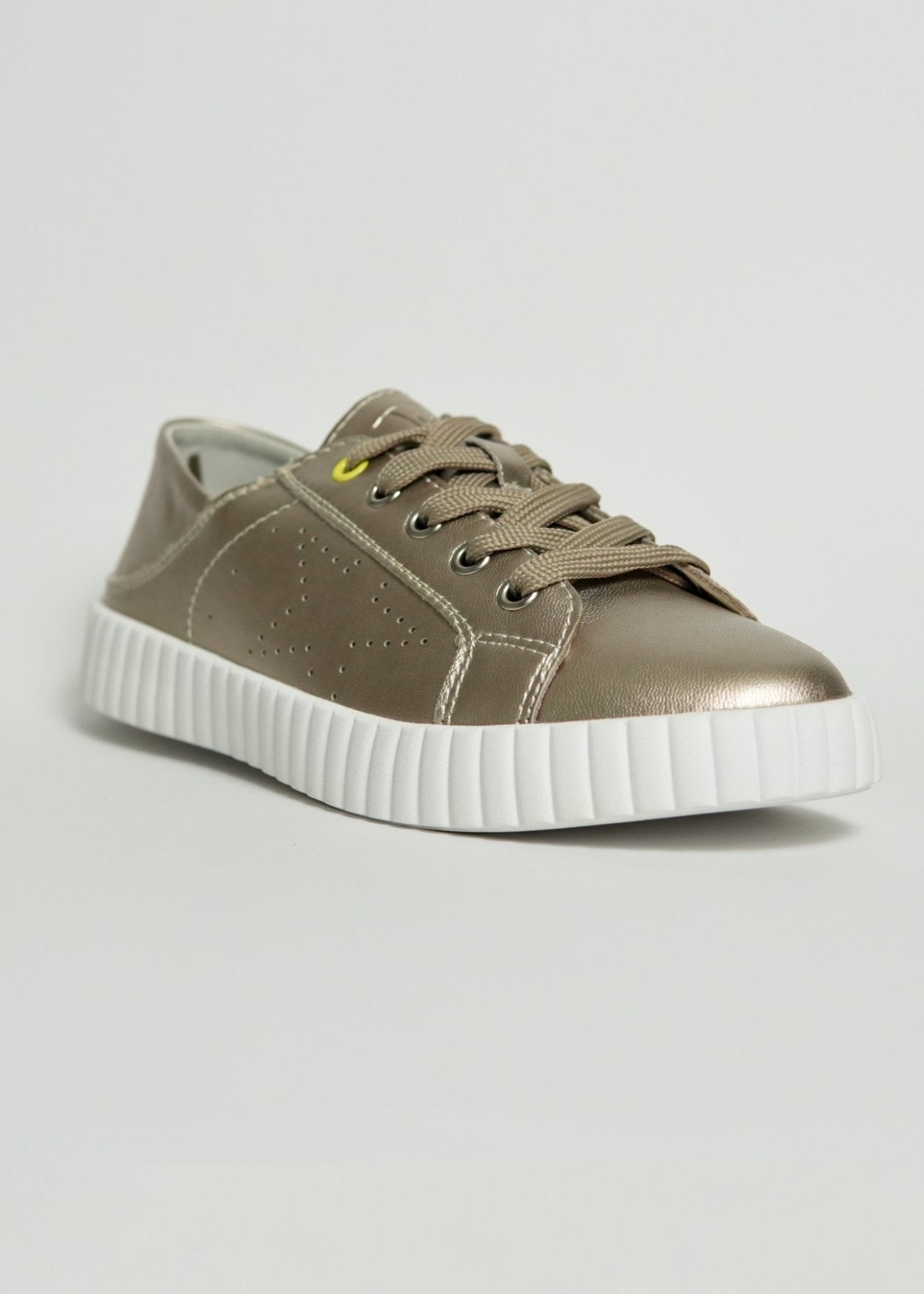 View our Valentina Leather Sneaker in Pewter - The ultimate SHOES created by Julz and sold here, at Tribute Store