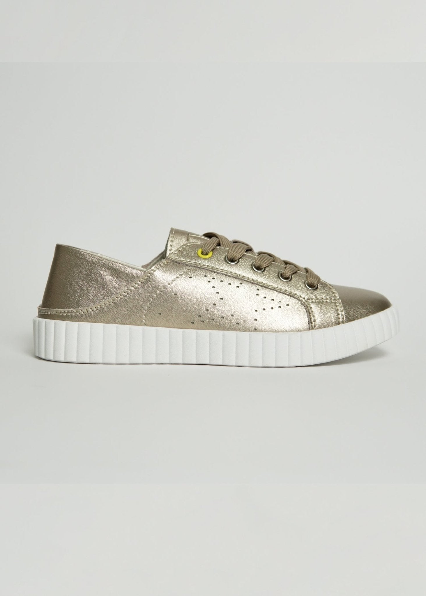 View our Valentina Leather Sneaker in Pewter - The ultimate SHOES created by Julz and sold here, at Tribute Store