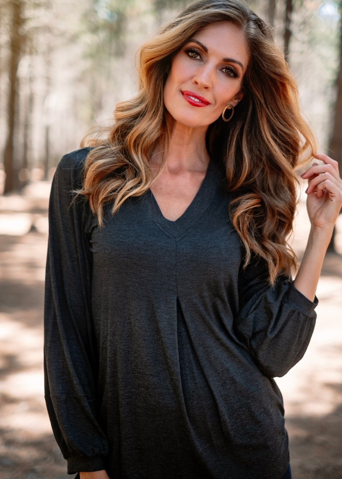 View our Amron Lounge Top In Grey Melange - by Tribute Store