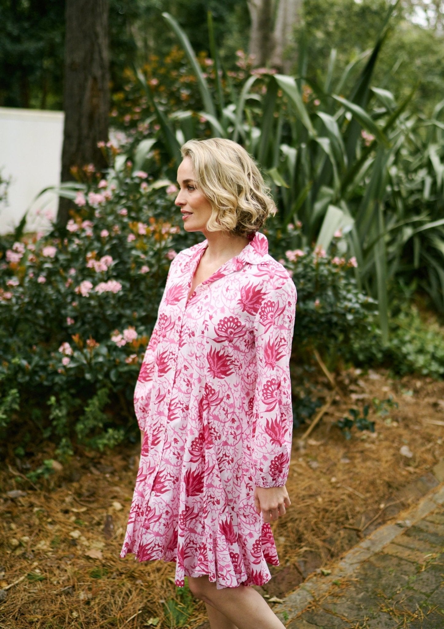 View our Flora Flair Dress With Spike Print In Hot Pink - The ultimate DRESSES created by ICONIC and sold here, at Tribute Store