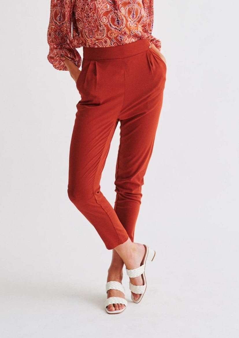 View our High Waisted Cigarette Pants In Rust - by Tribute Store