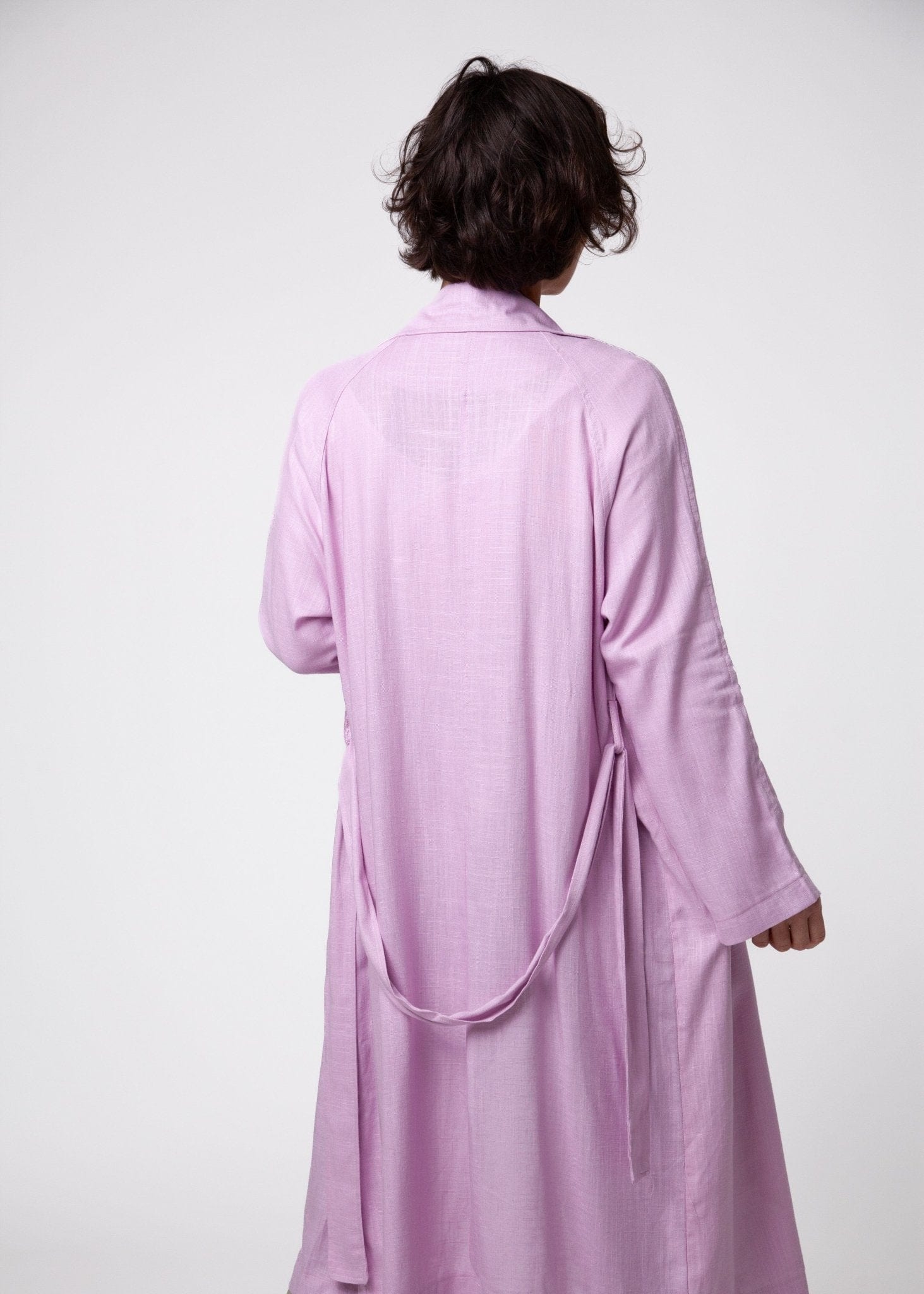 View our Linen Trench Style Jacket in Lilac - by Tribute Store