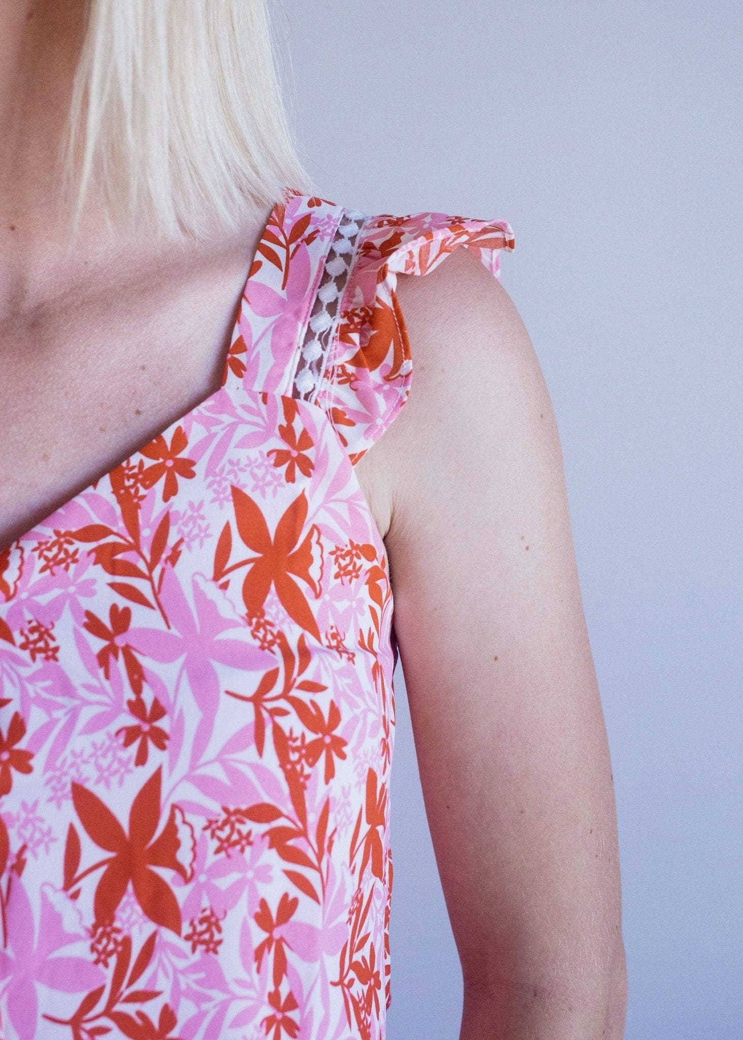View our Printed Camisole With Frill Shoudlers In Crimson Floral - by Tribute Store