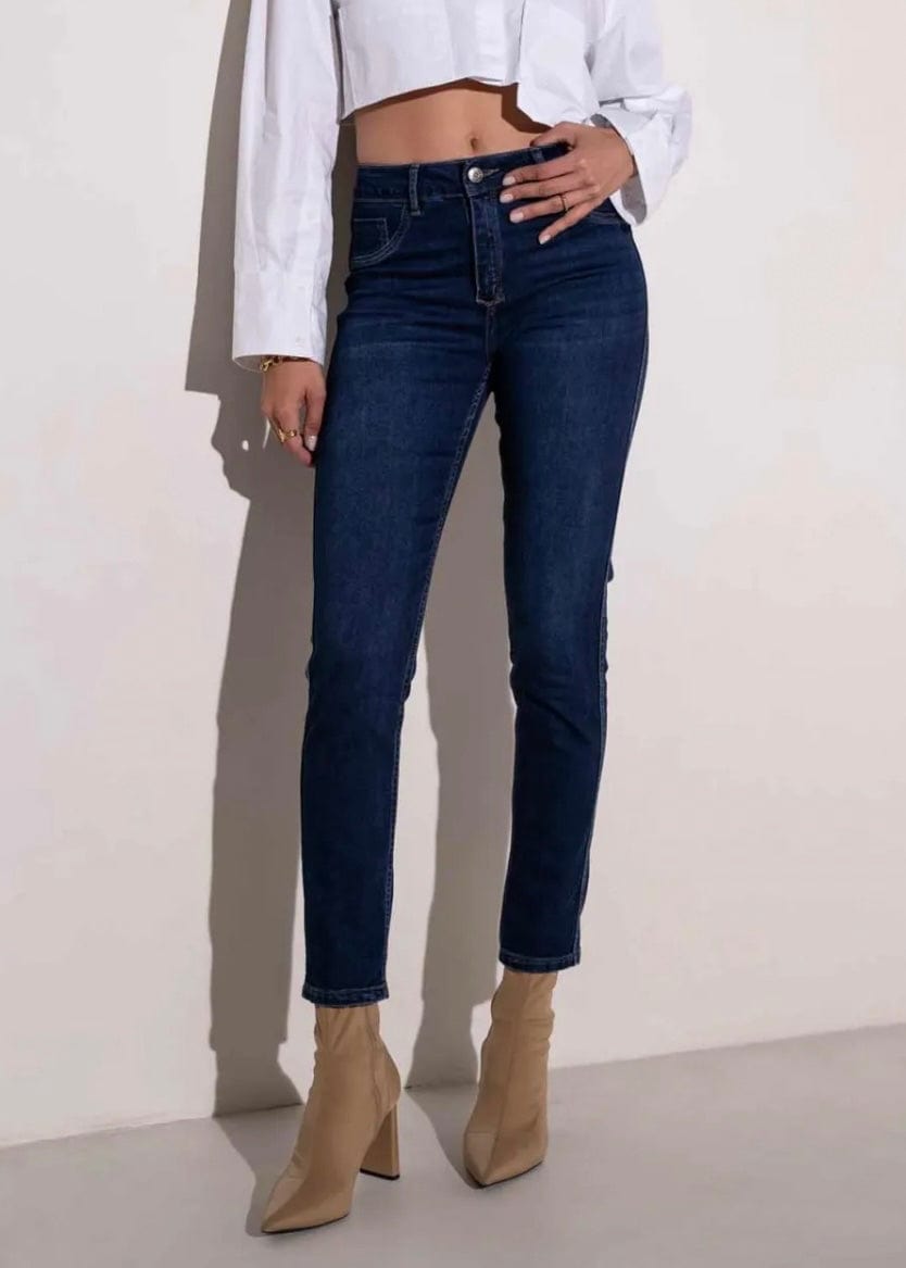 View our Reversible Jeans With Floral Print In Blue - The ultimate BOTTOMS created by TRIBUTE and sold here, at Tribute Store