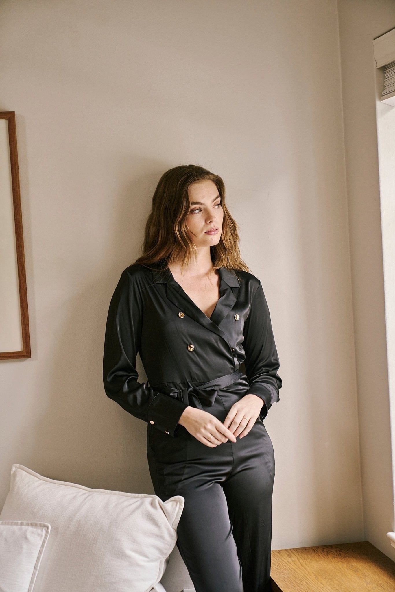 View our Satin Jumpsuit in Black - by Tribute Store