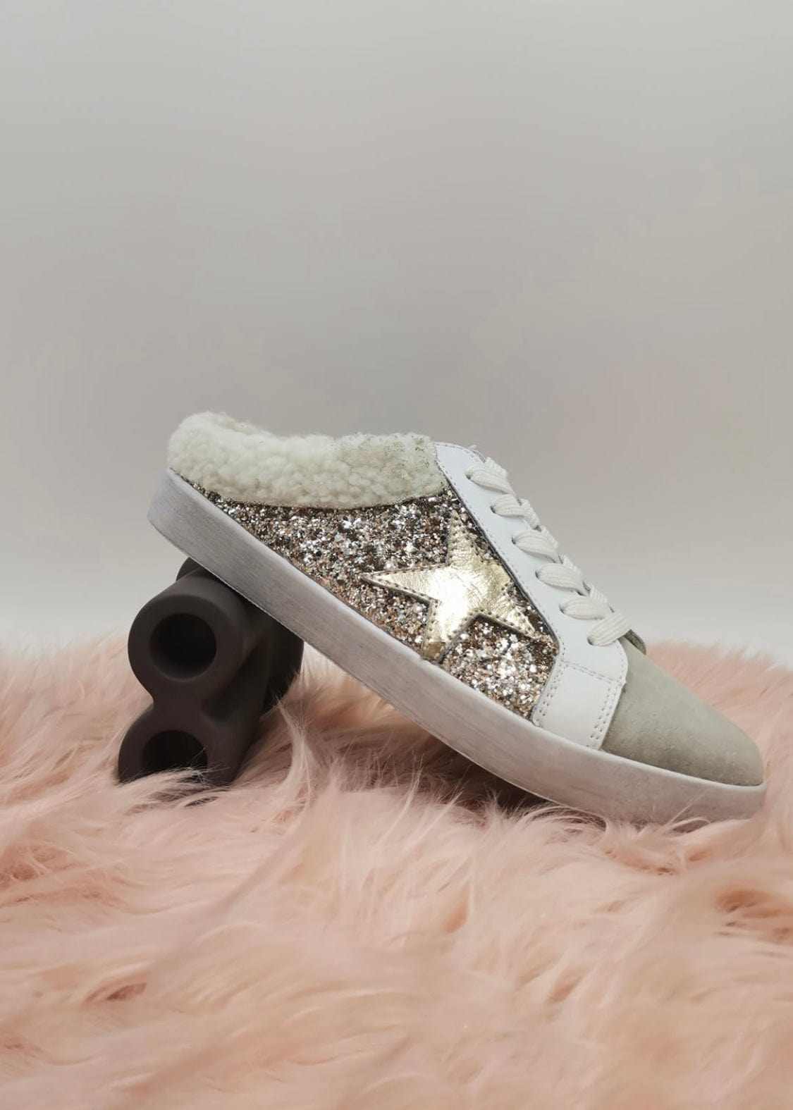 View our Trace Slip On Leather Sneaker in Rose Gold Glitter - by Tribute Store