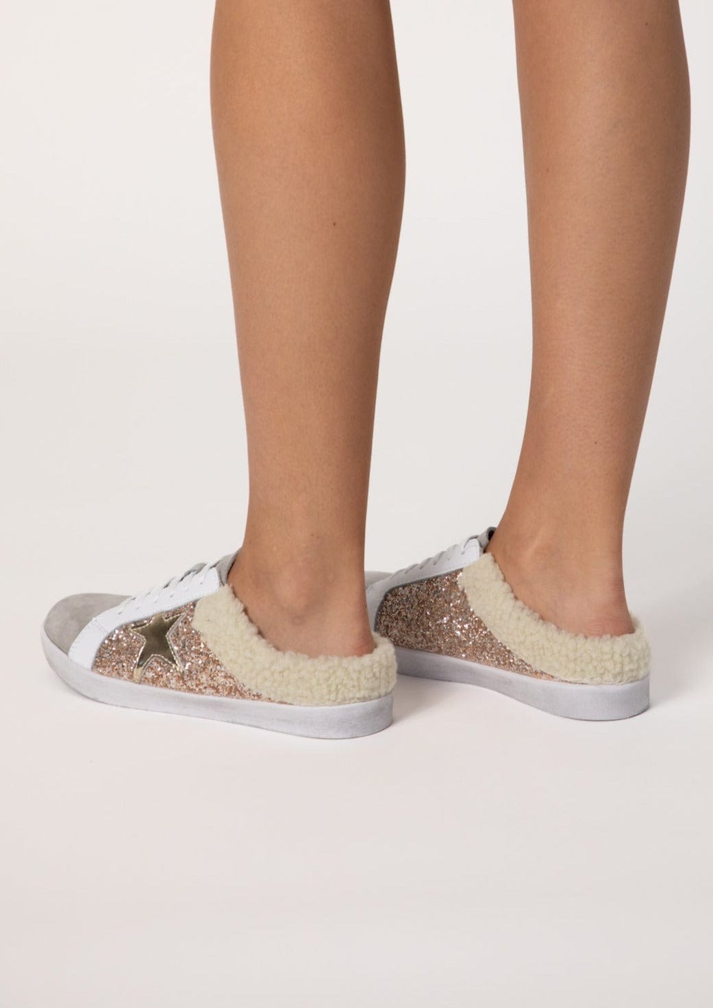 View our Trace Slip On Leather Sneaker in Rose Gold Glitter - by Tribute Store