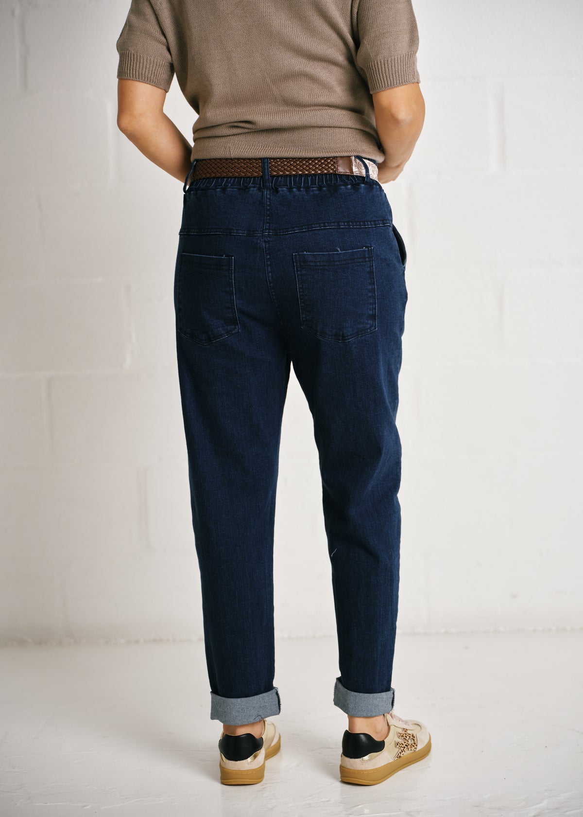 Genoa Denim Pants With Scarf Belt