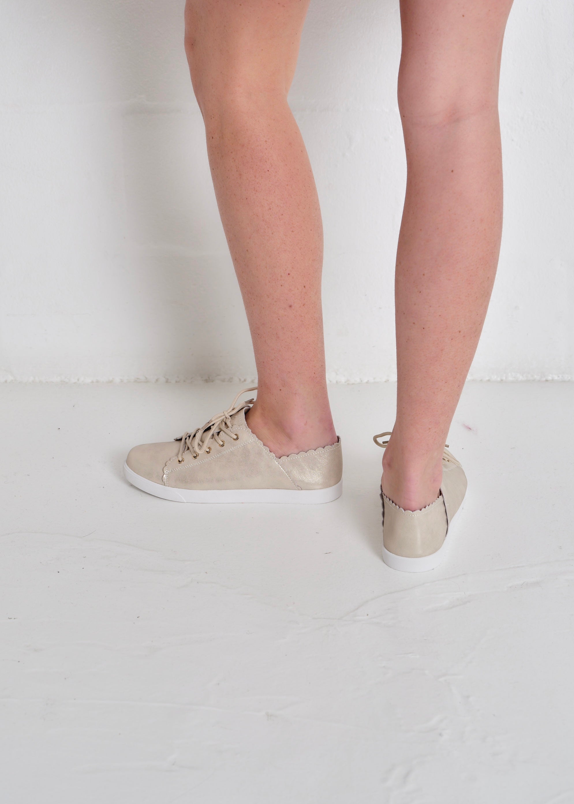 Julz Chloe Leather Sneakers In Honey Gold