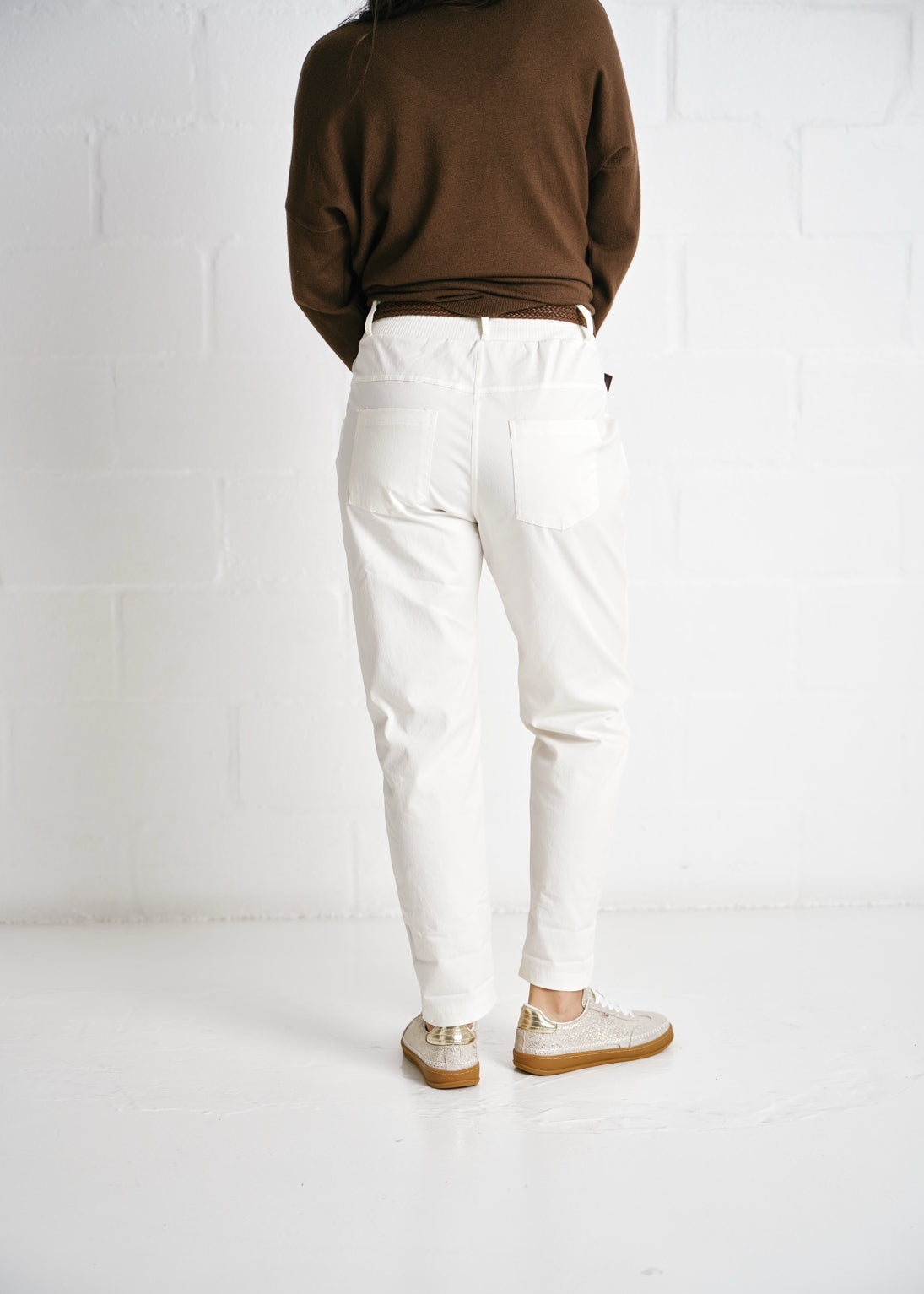 Sicily Pants Braided Belt In Cream