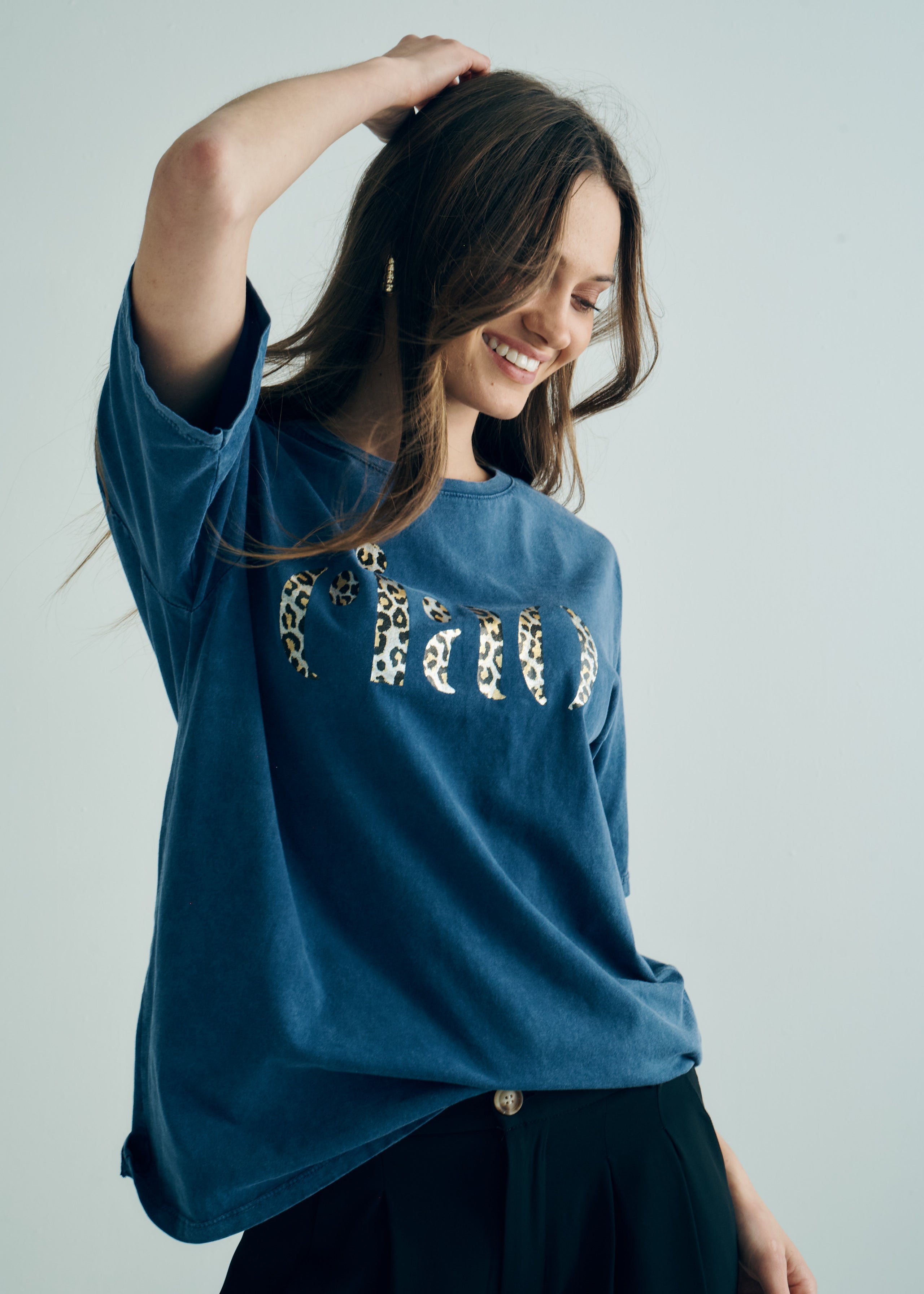 Ciao Stonewashed Tee in Marine Blue