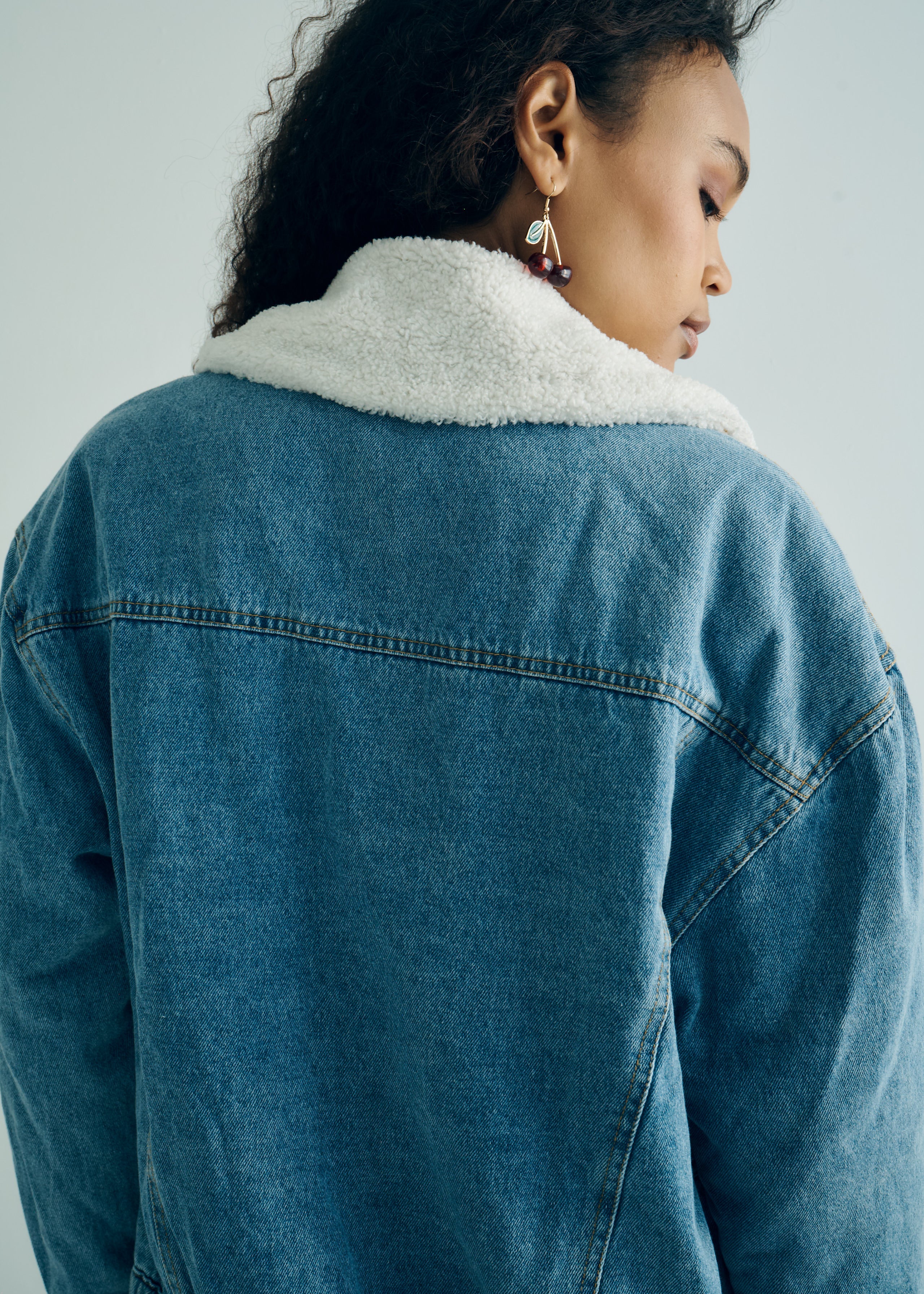 Denim Teddy Lined Winter Jacket