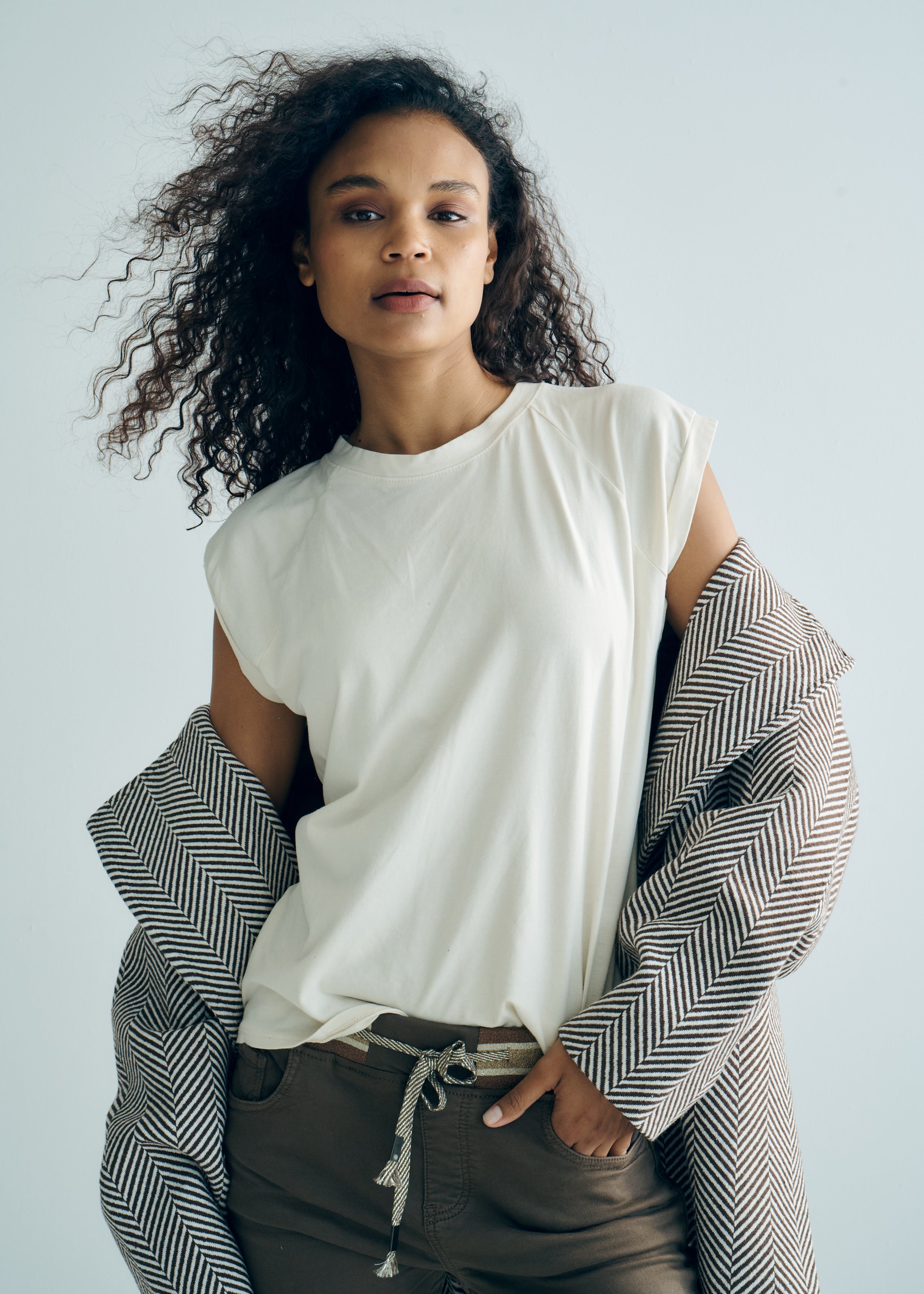 Italian Cotton Tee in Cream