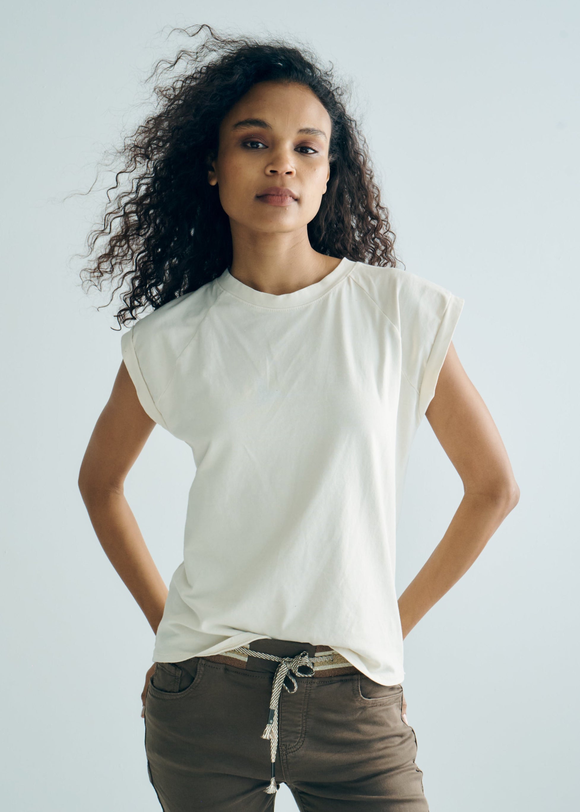 Italian Cotton Tee in Cream