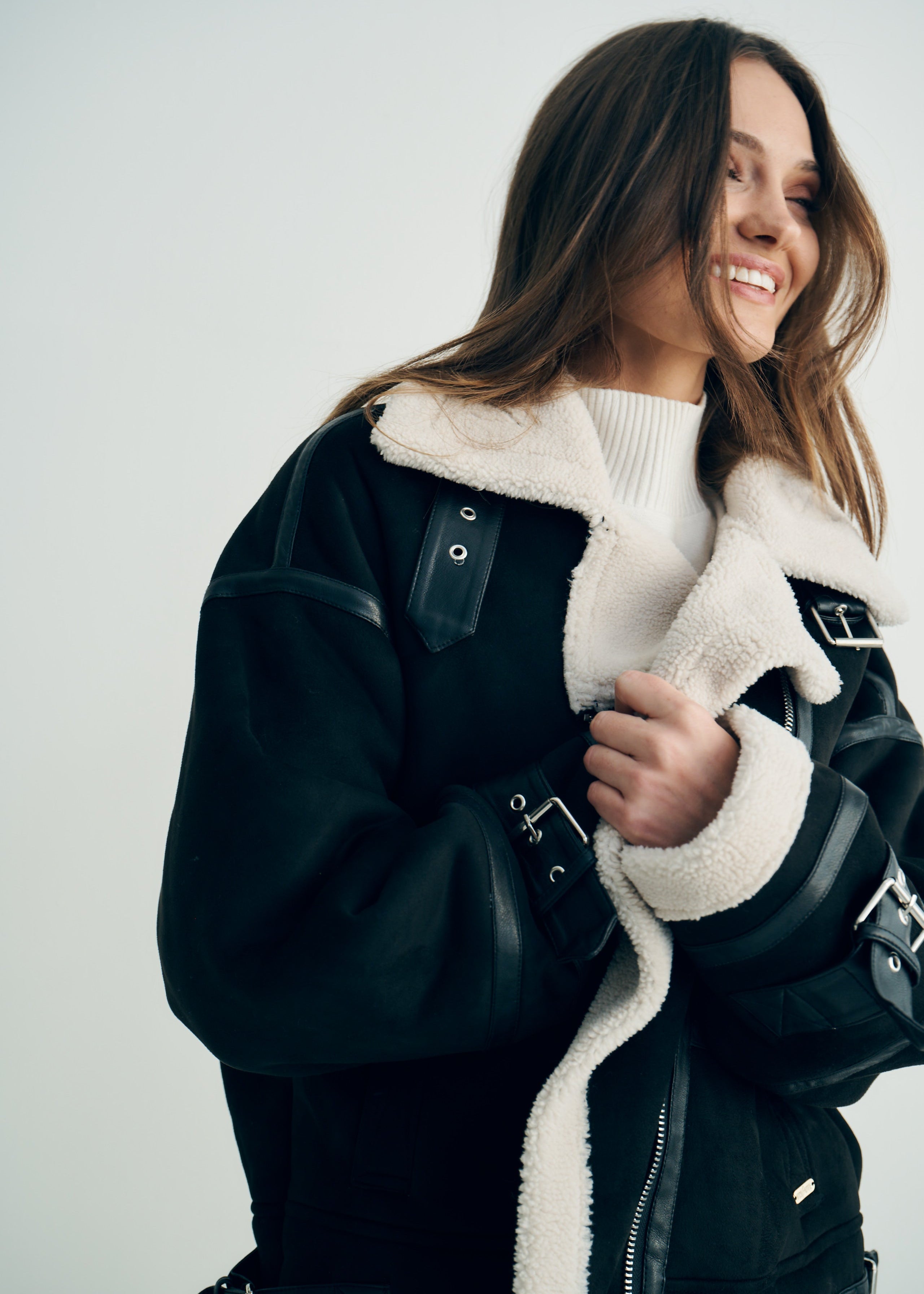 Teddy Lined Black Suede Jacket