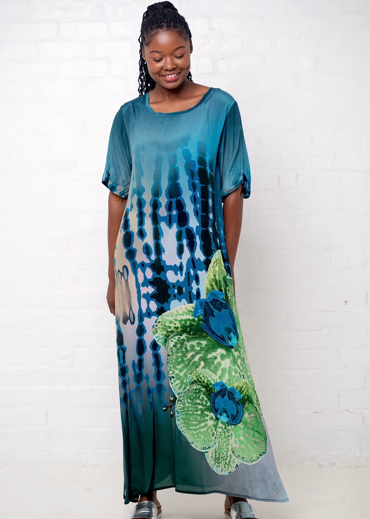 Cassidy Dress in Teal Orchid