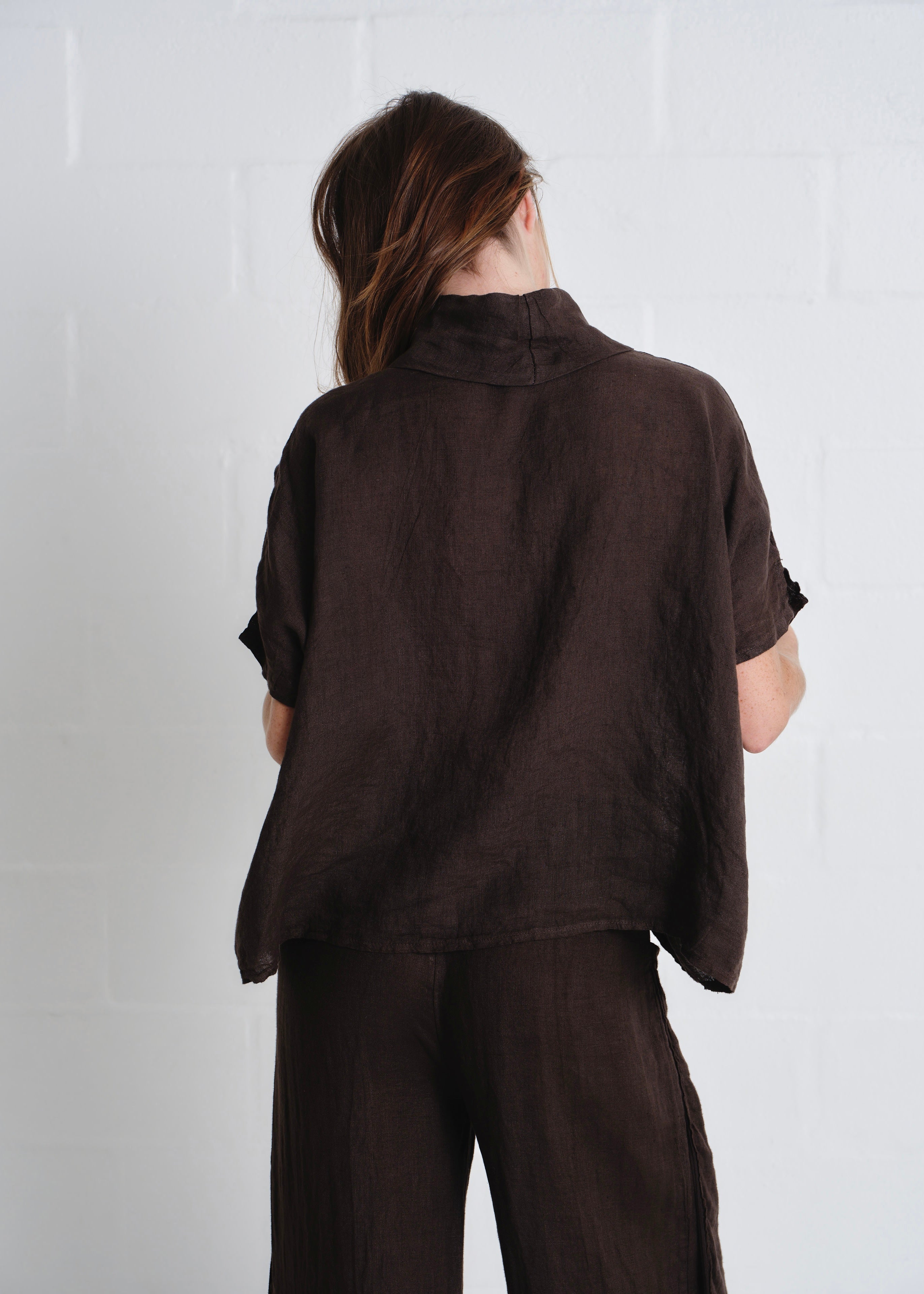 Laurent Cowl Neck Top In Chocolate
