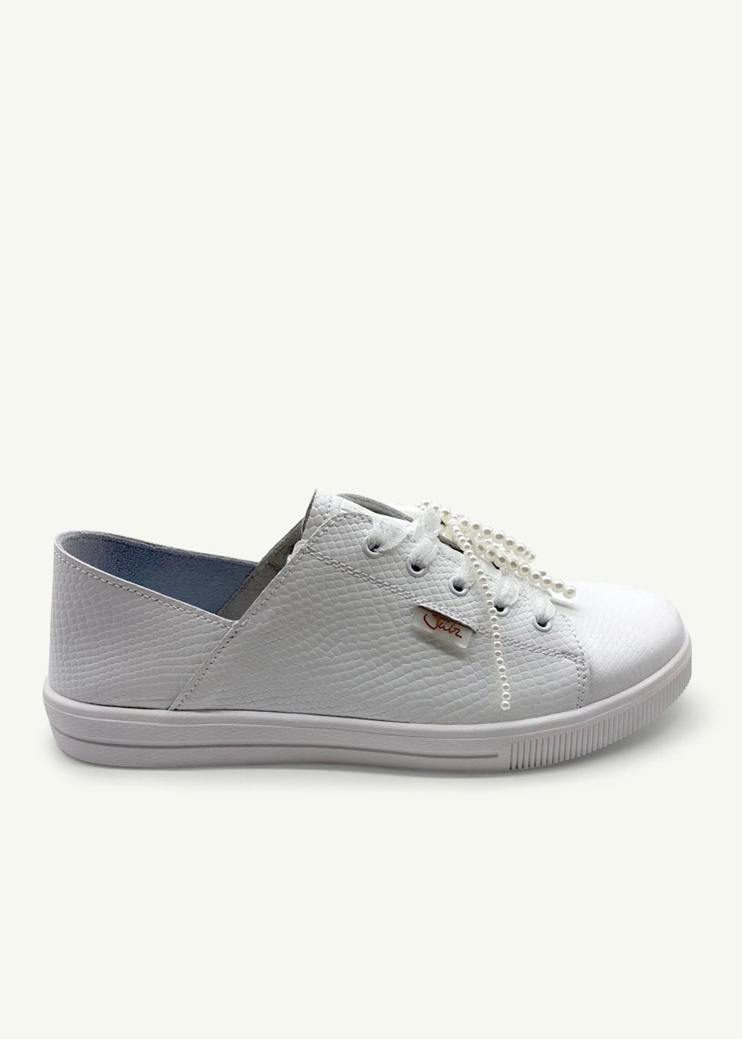 Julz Vicki Leather Sneaker in White Pebble