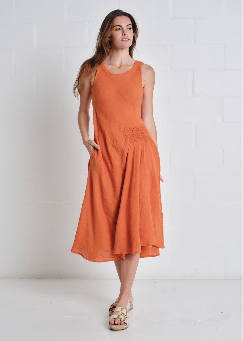 Livorno Sleeveless Maxi Dress In Rust