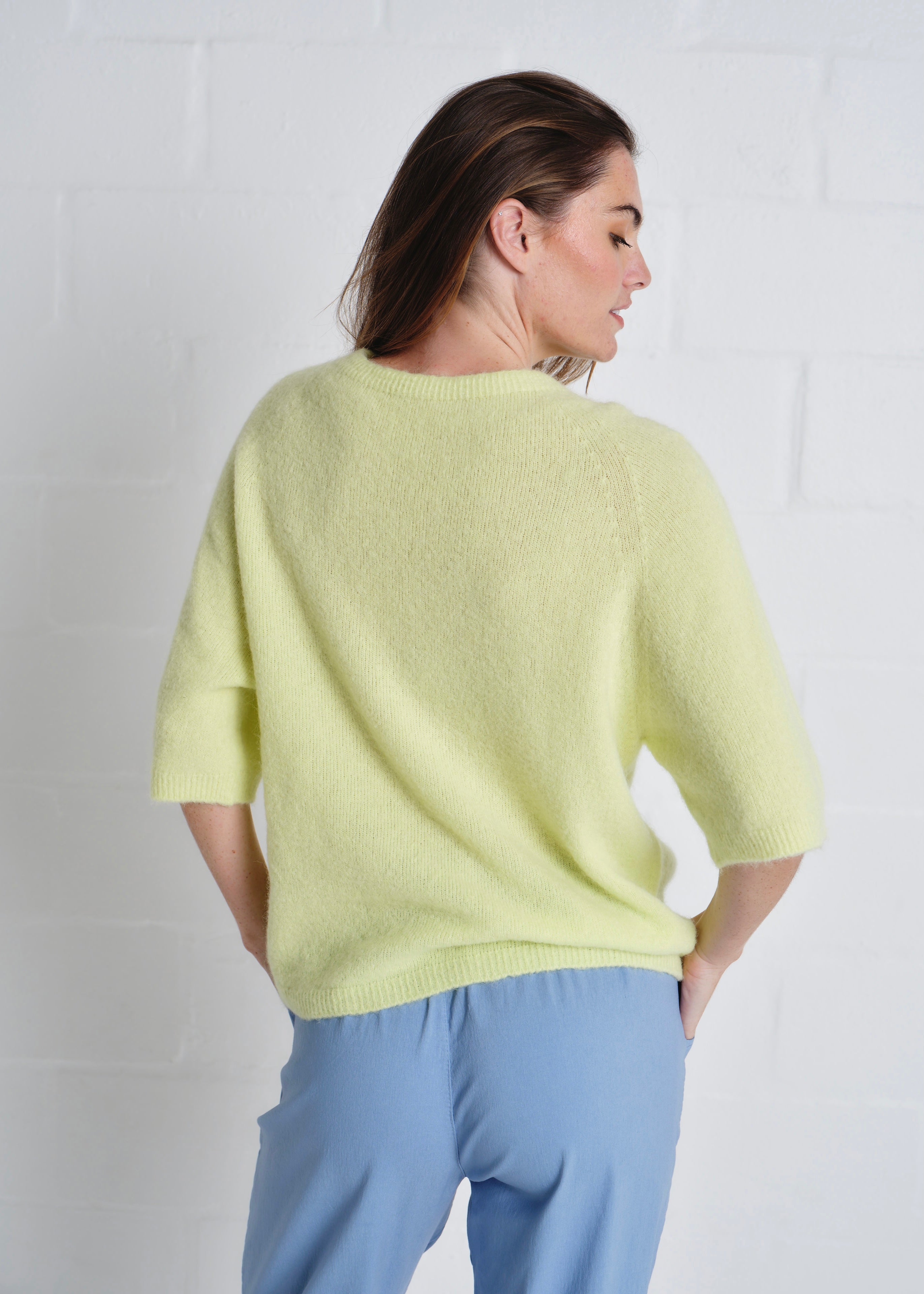 Chamonix SS Round Neck Alpaca Knit In Sunshine Yellow