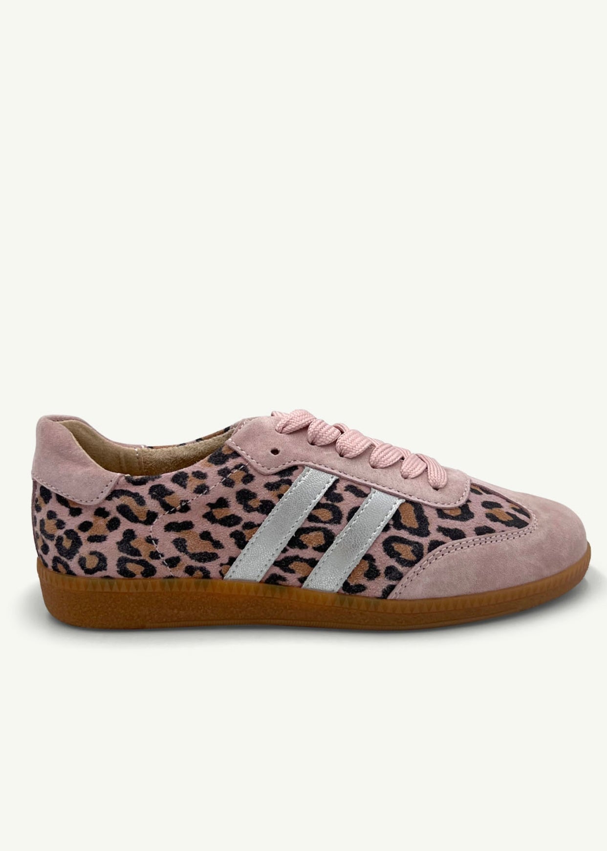 Shiloh Leather Sneaker In Pink Leopard