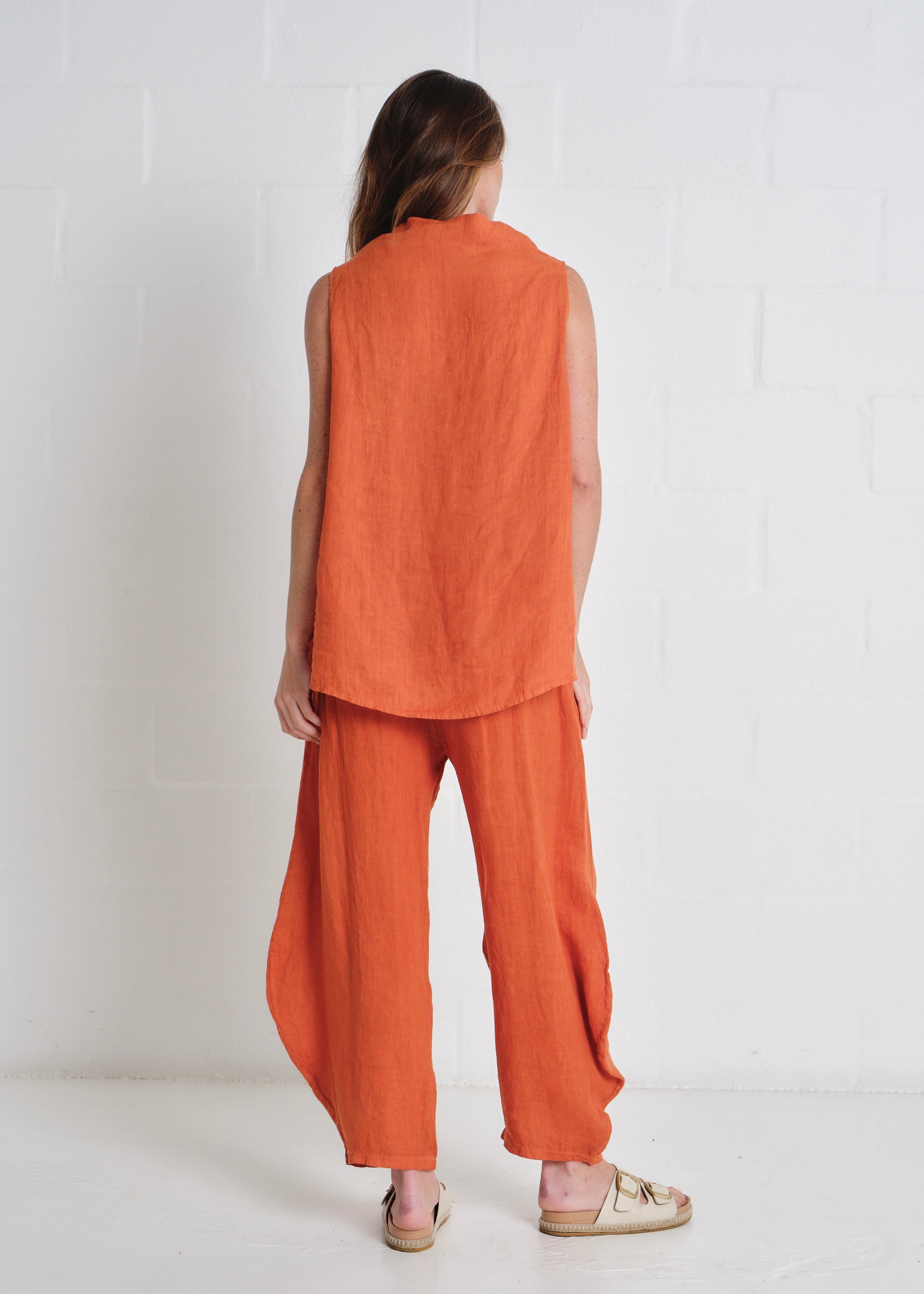 Laurent Cowl Neck Vest In Rust