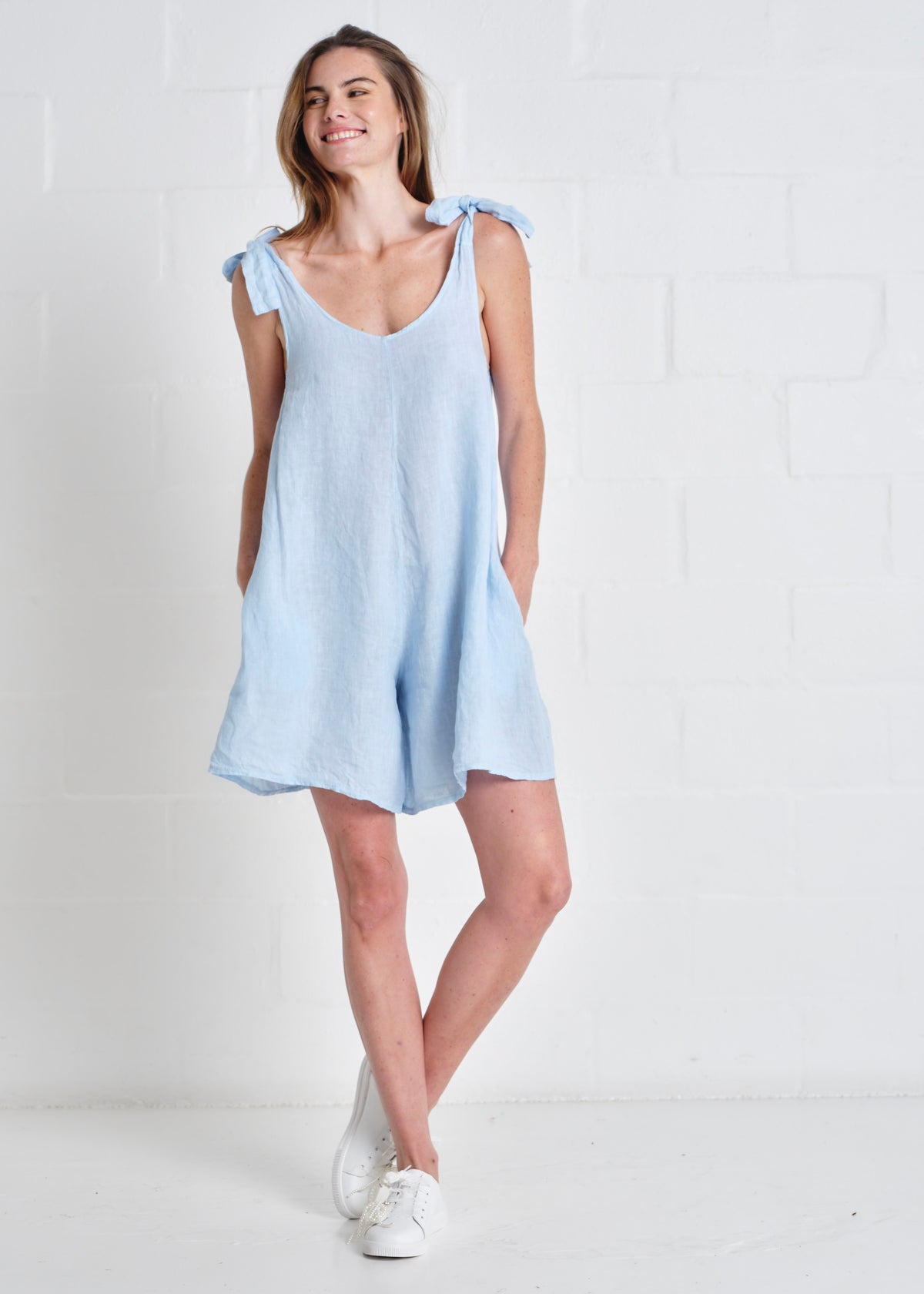 Bondi Playsuit In Sky Blue