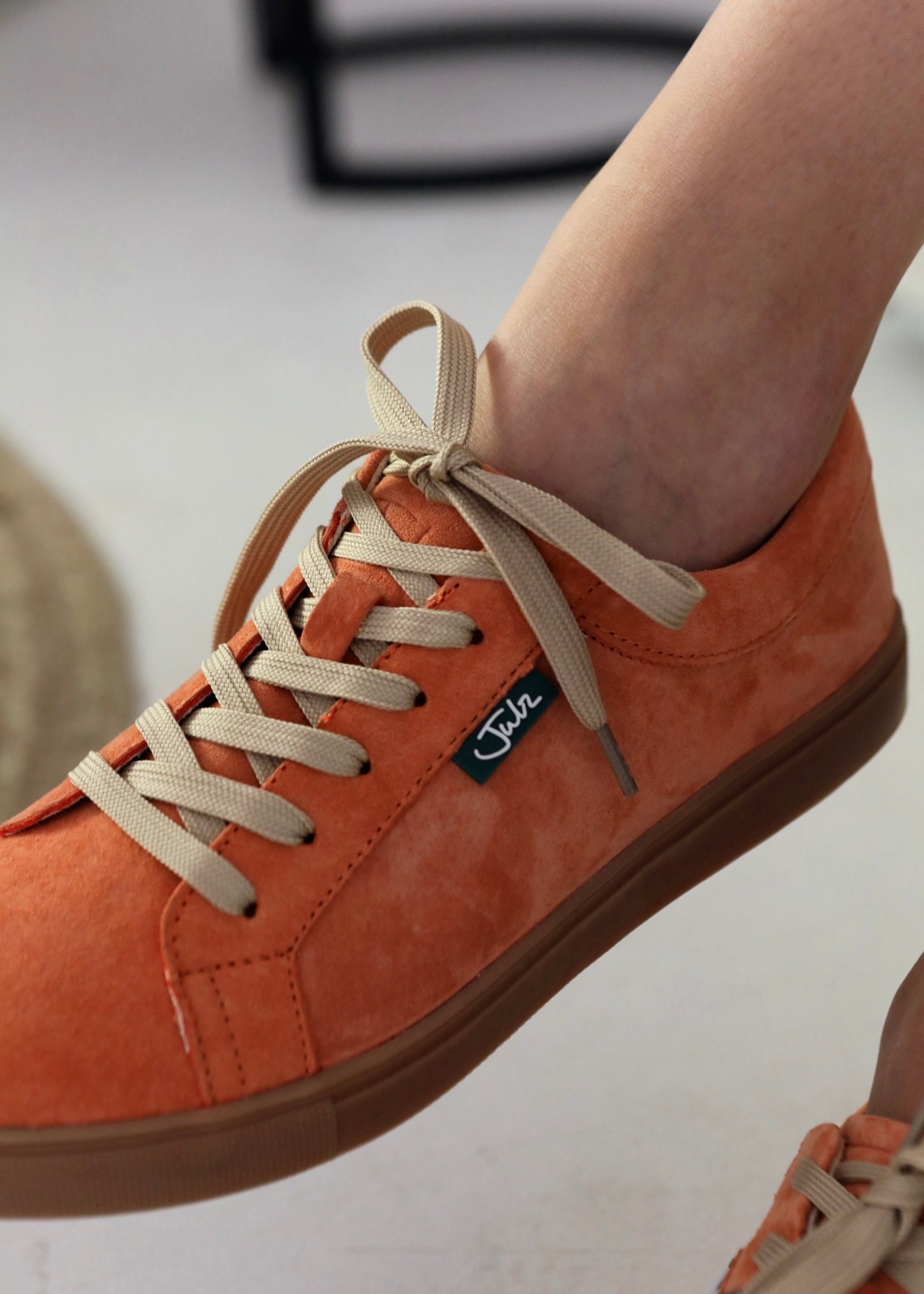 Yasmin Leather Sneaker In Orange