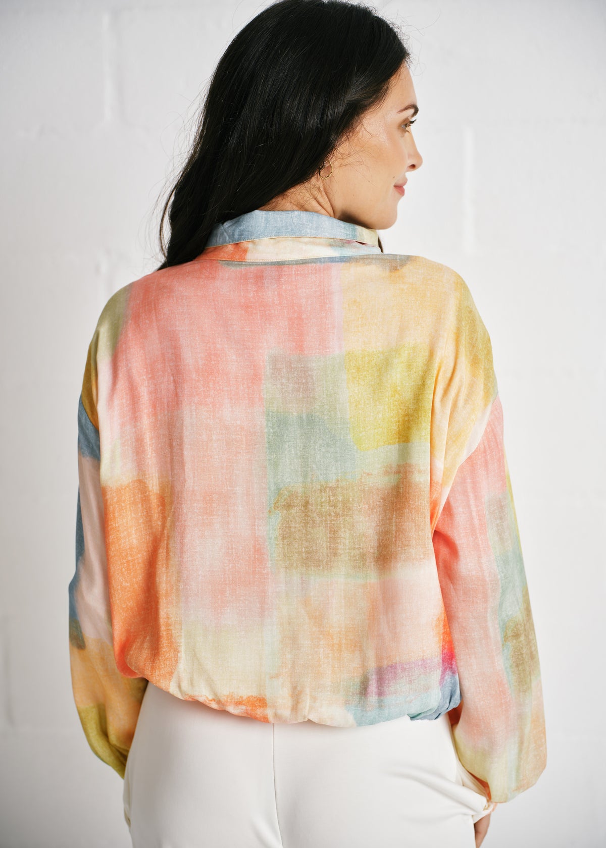 The Brushstroke Bomber Jacket In Geometric Print