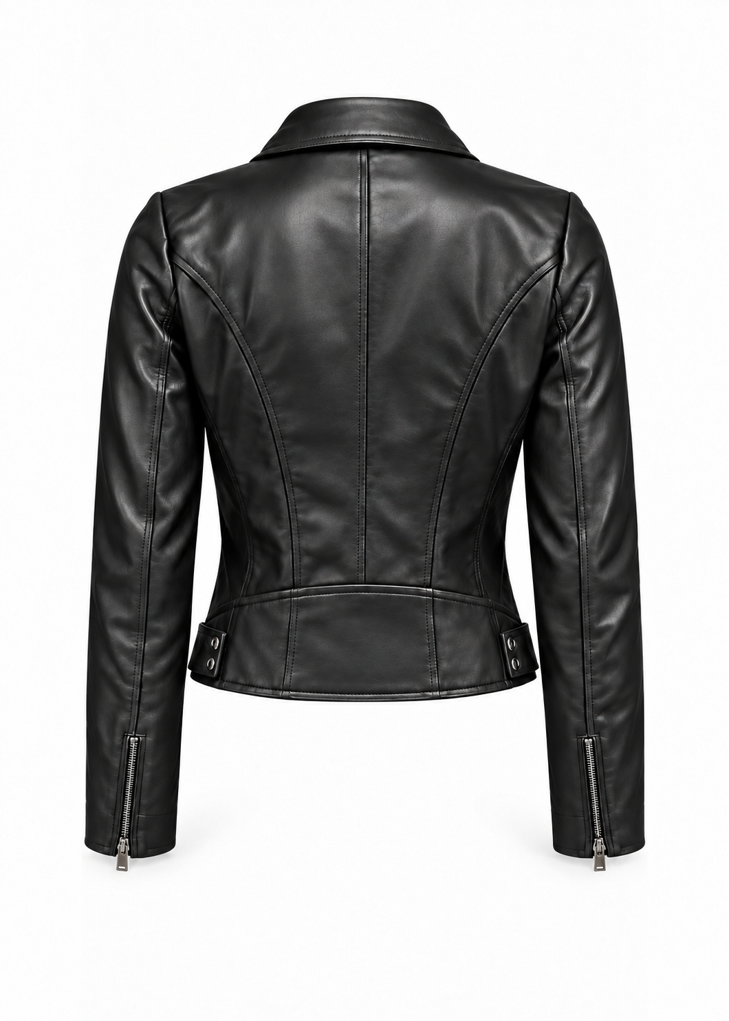 The Accomplice Genuine Lambskin Leather Biker Jacket in Jet Black