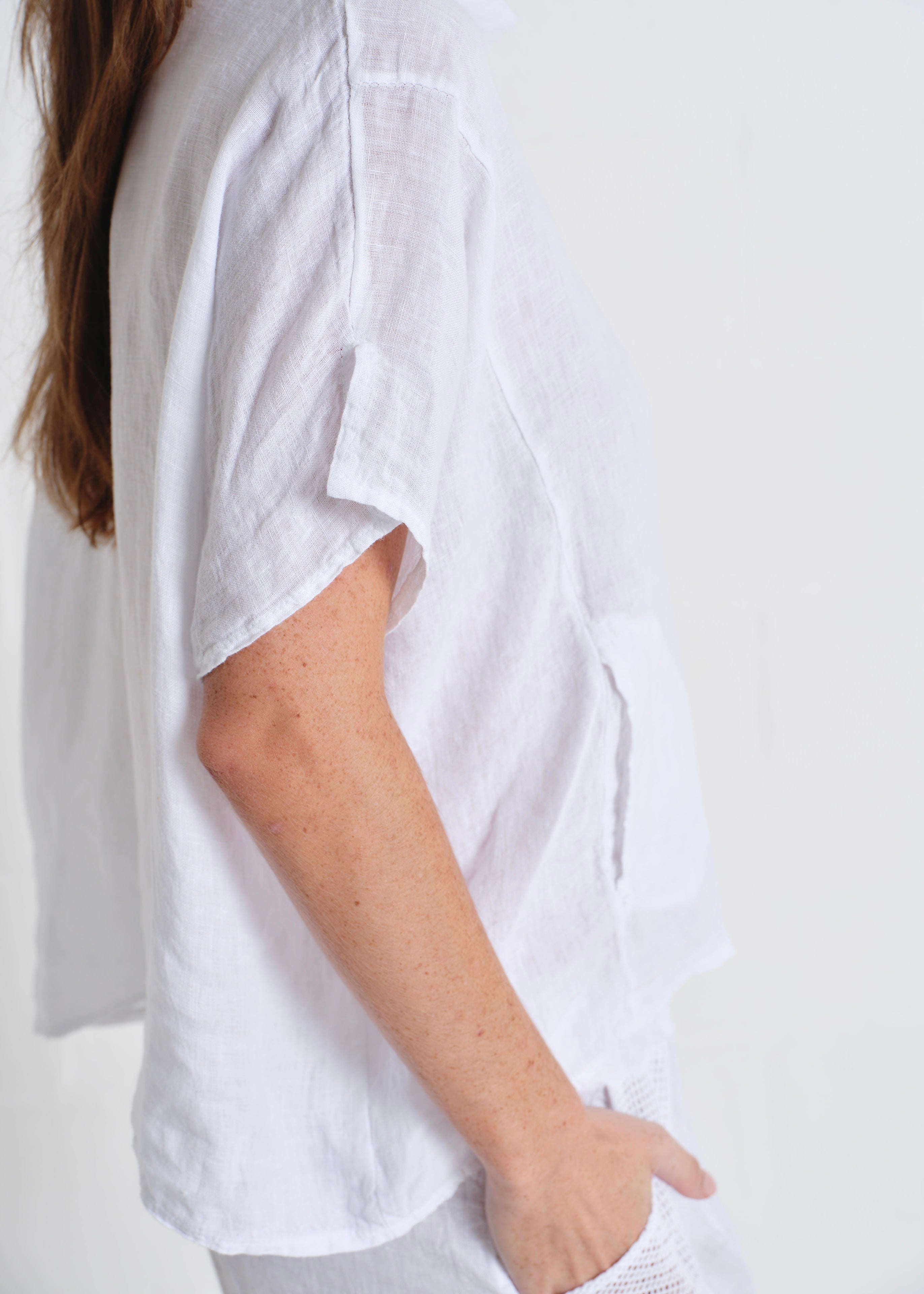 Laurent Cowl Neck Top In White