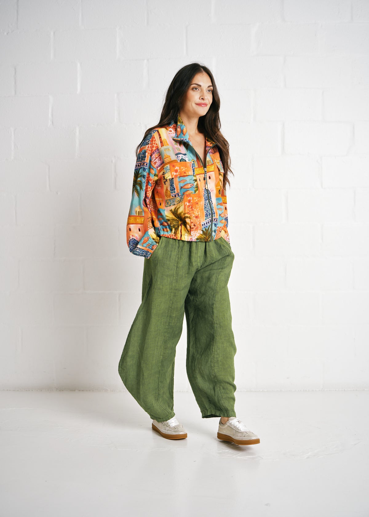 The Brushstroke Bomber Jacket With Palm Print