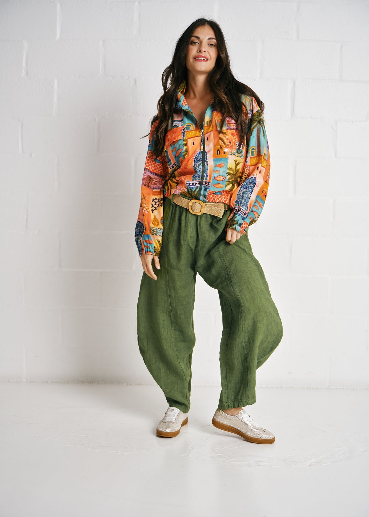 The Brushstroke Bomber Jacket With Palm Print