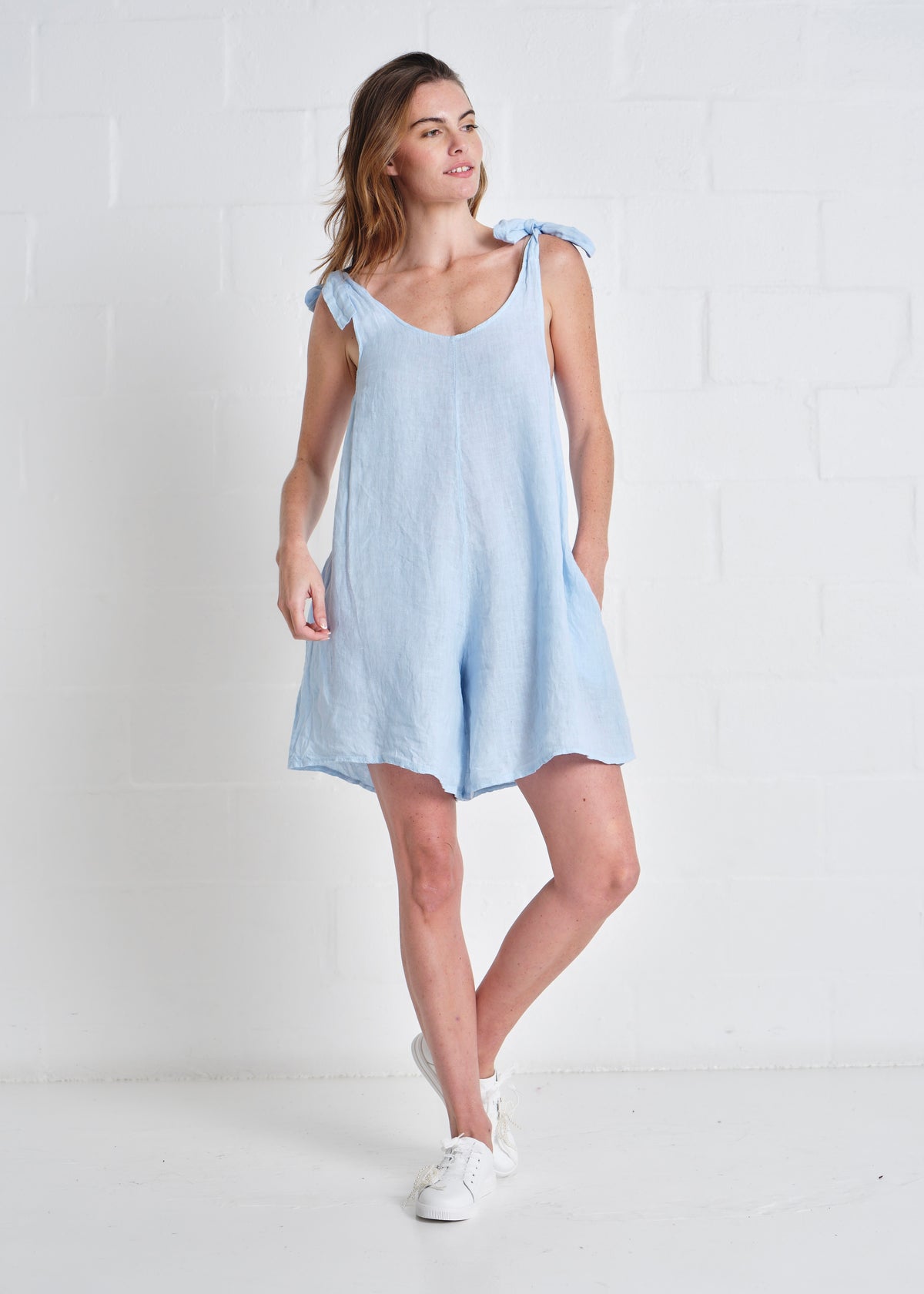 Bondi Playsuit In Sky Blue