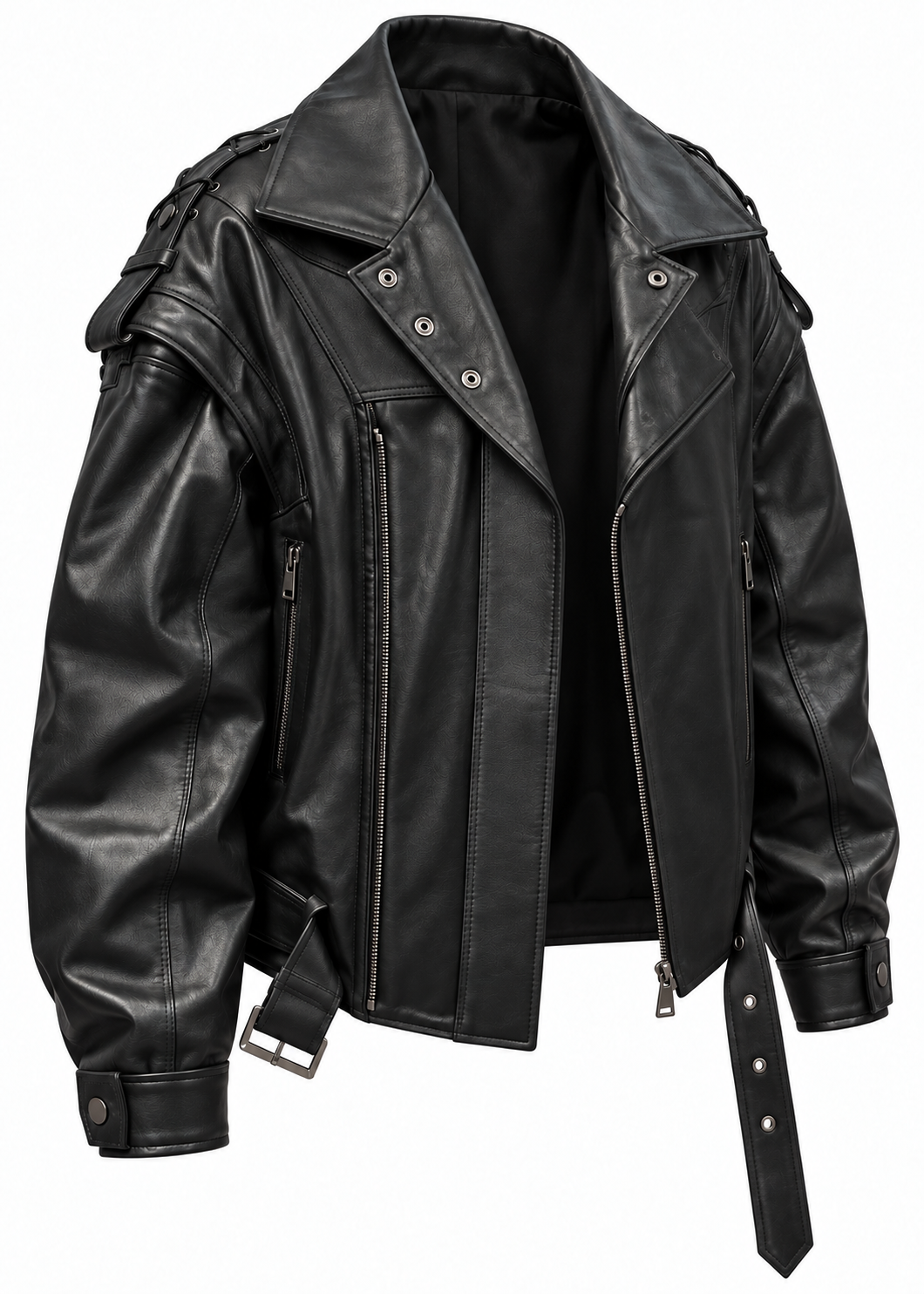 The Ringleader Genuine Lambskin Leather Jacket in Jet Black