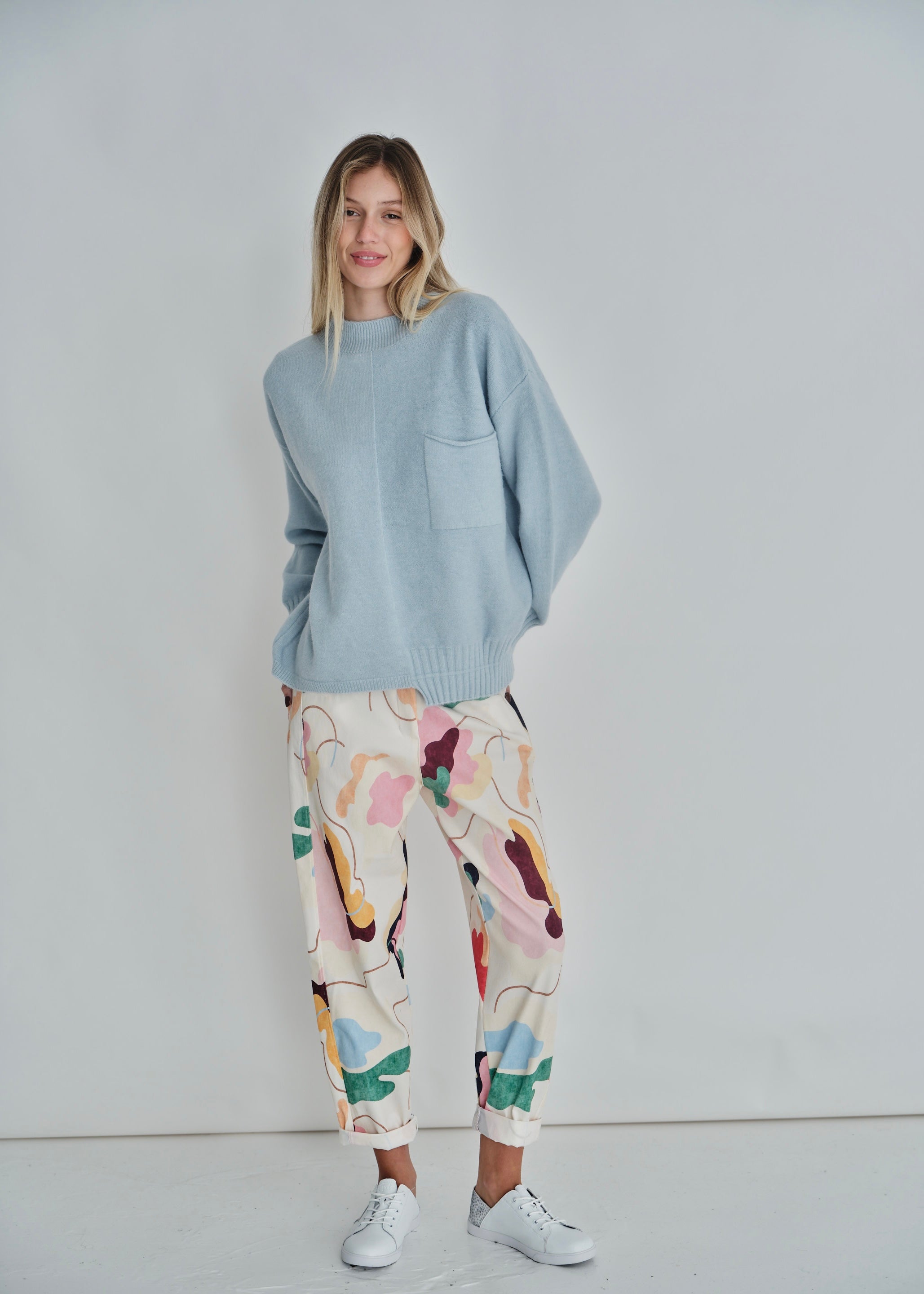 Hollister Boxy Knit In Powder Blue