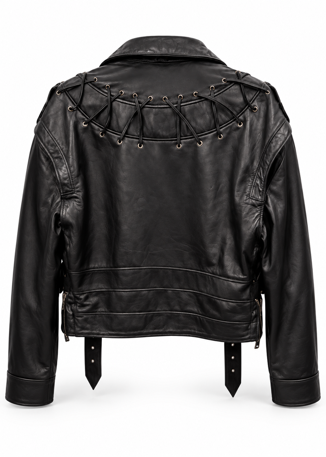 The Ringleader Genuine Lambskin Leather Jacket in Jet Black