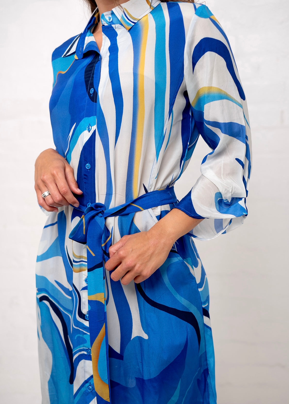 Leila Dress in Blue Rays