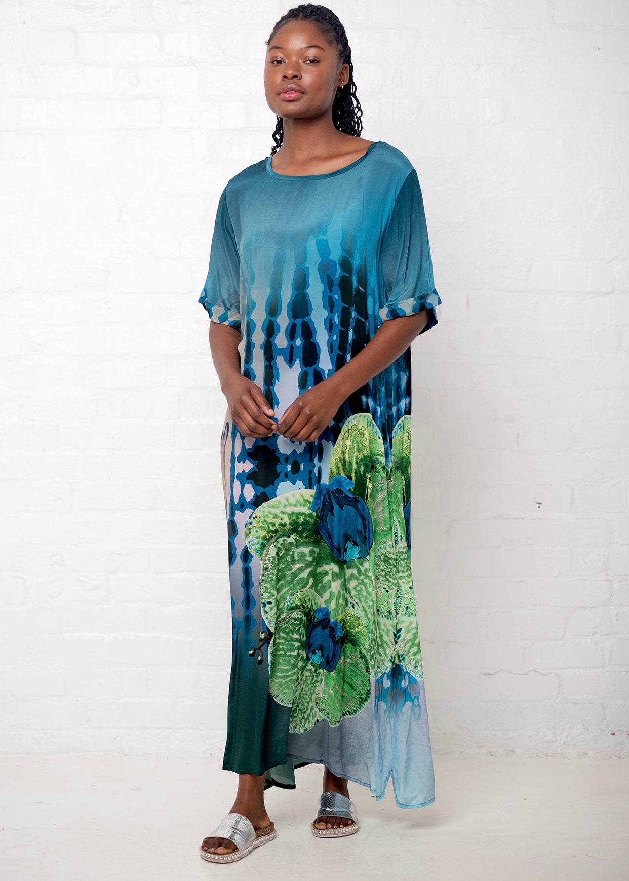Cassidy Dress in Teal Orchid