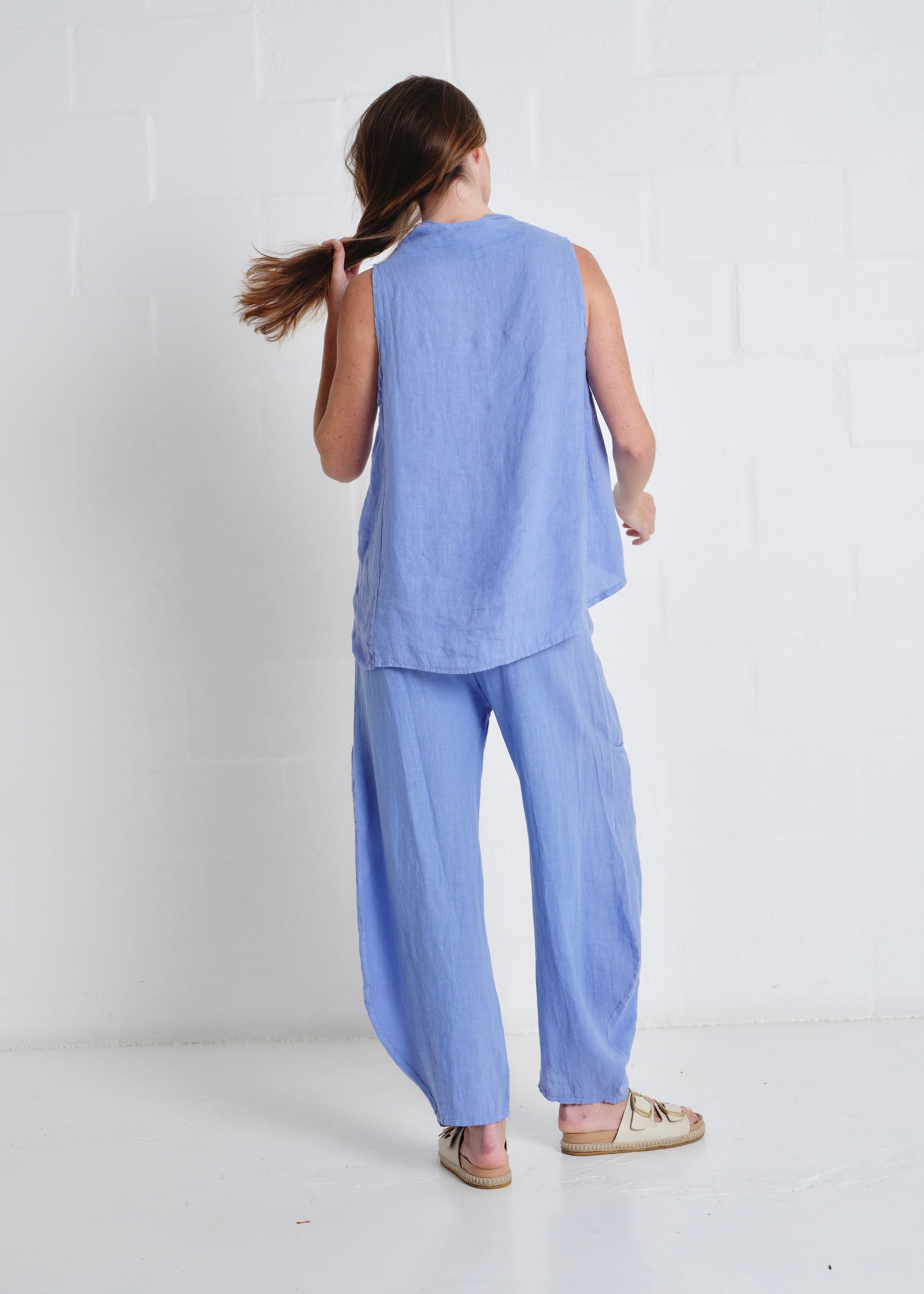 Laurent Cowl Neck Vest In Blue