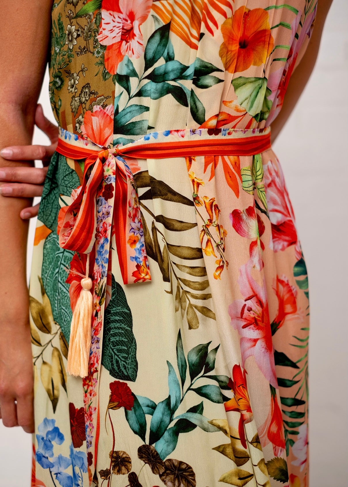 Brooke Dress in Peach Hibiscus