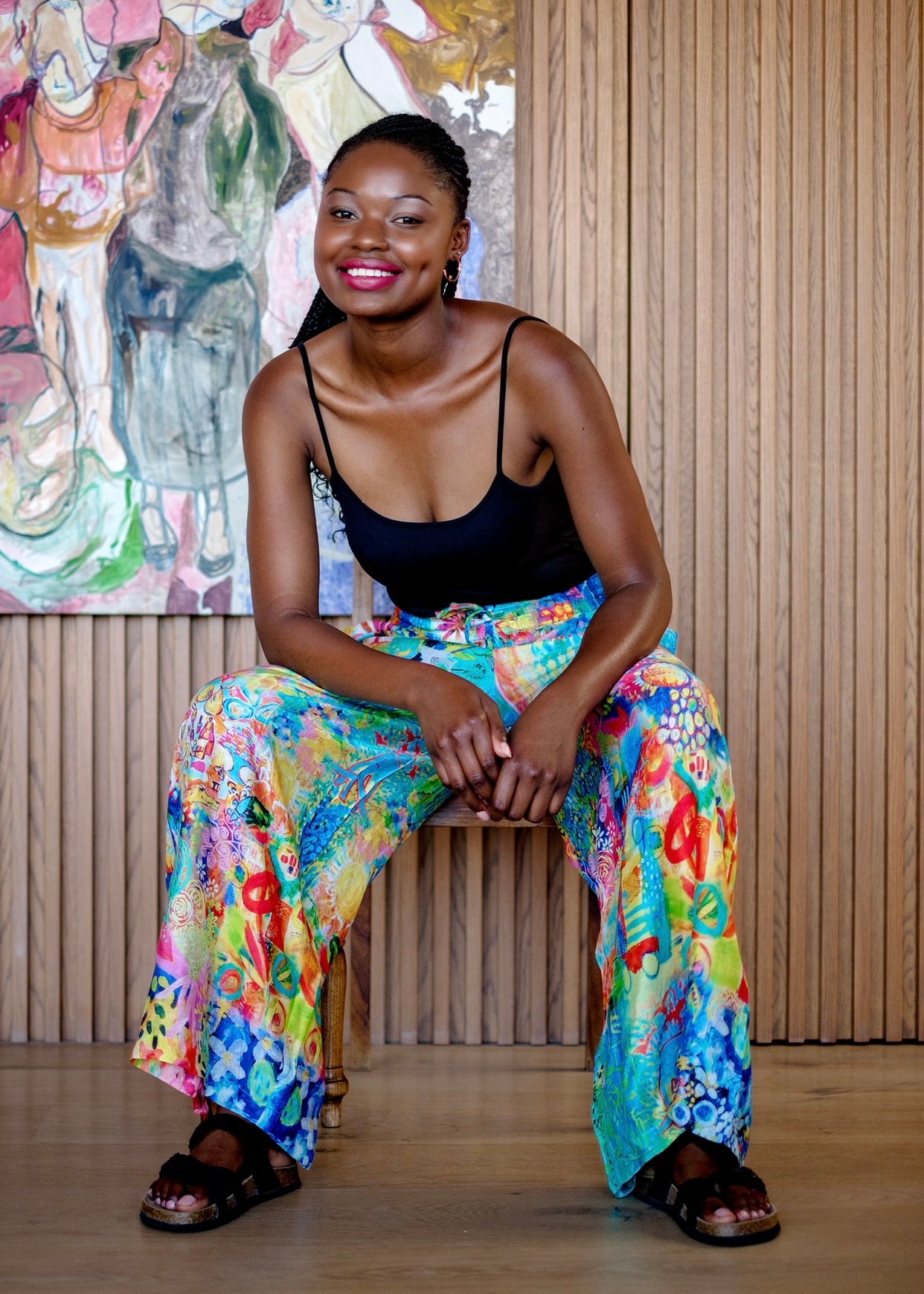 Palazzo Pants In Yellow Kaleidoscope