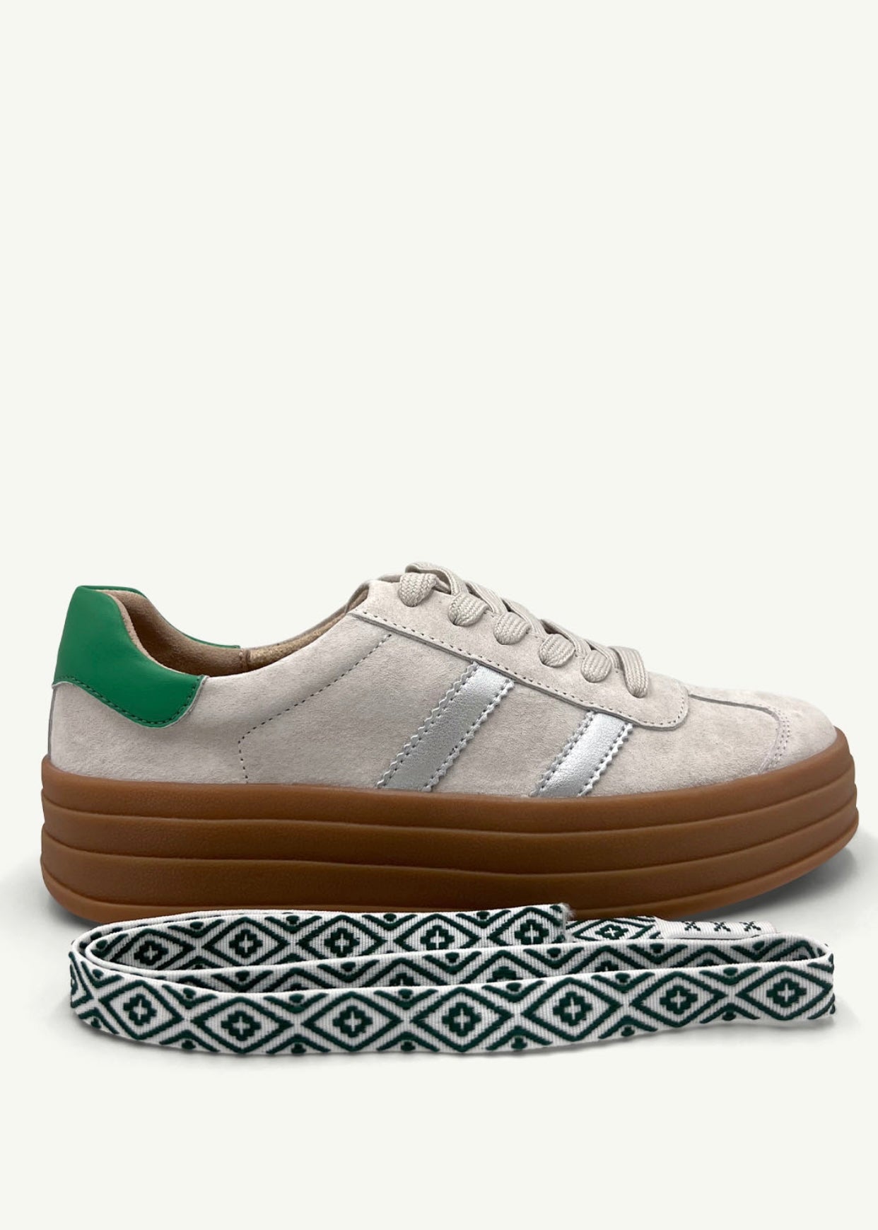 Bree Leather Sneaker In Light Taupe