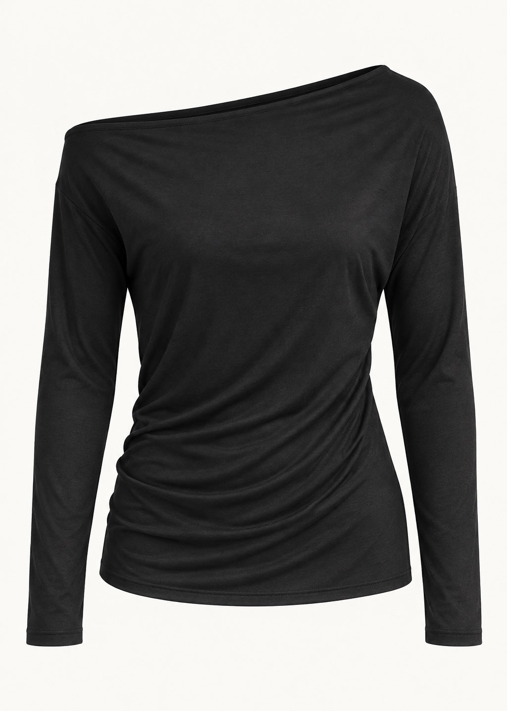 Le Vie Long Sleeved Off The Shoulder Classic Top In Black