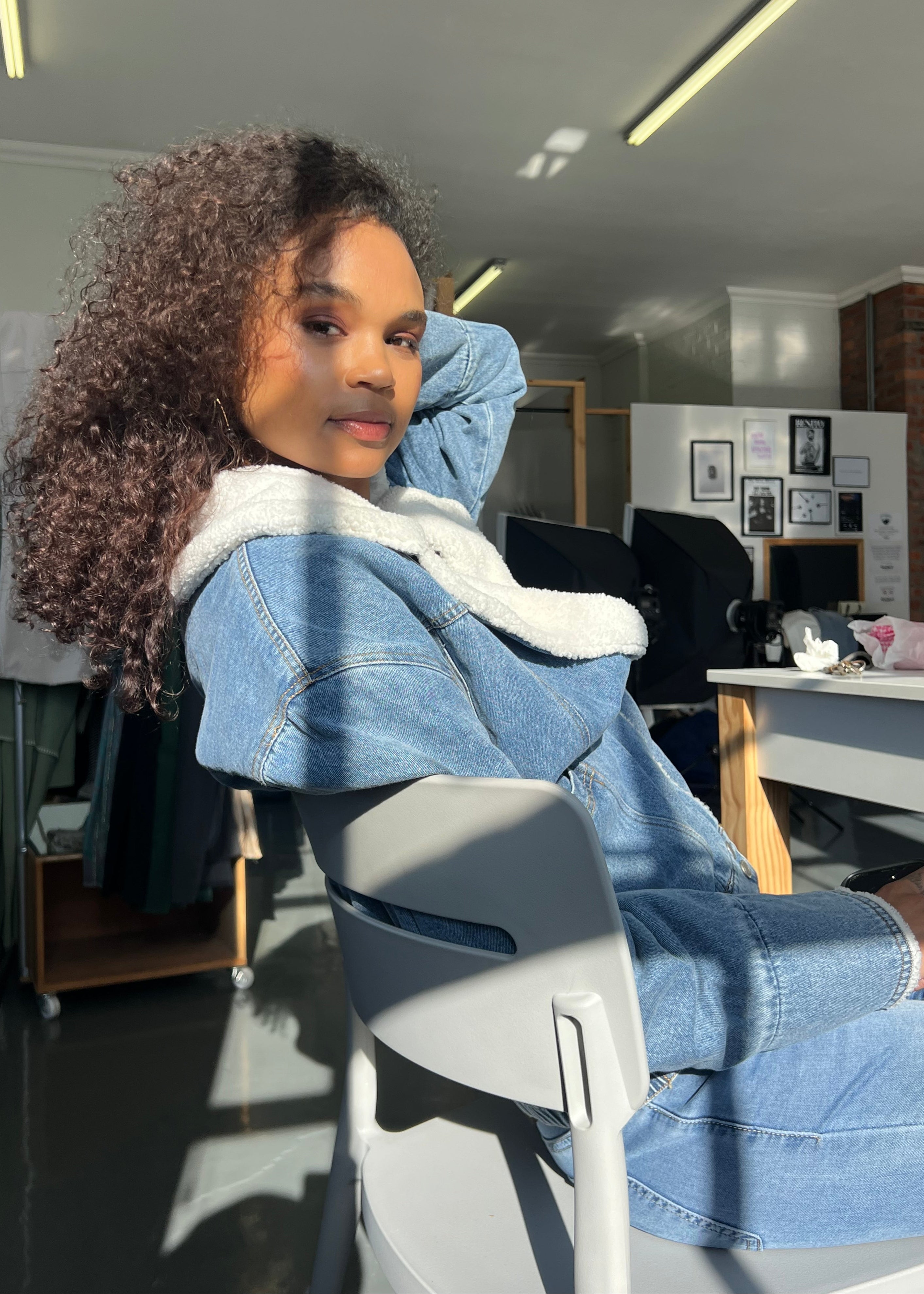 Denim Teddy Lined Winter Jacket