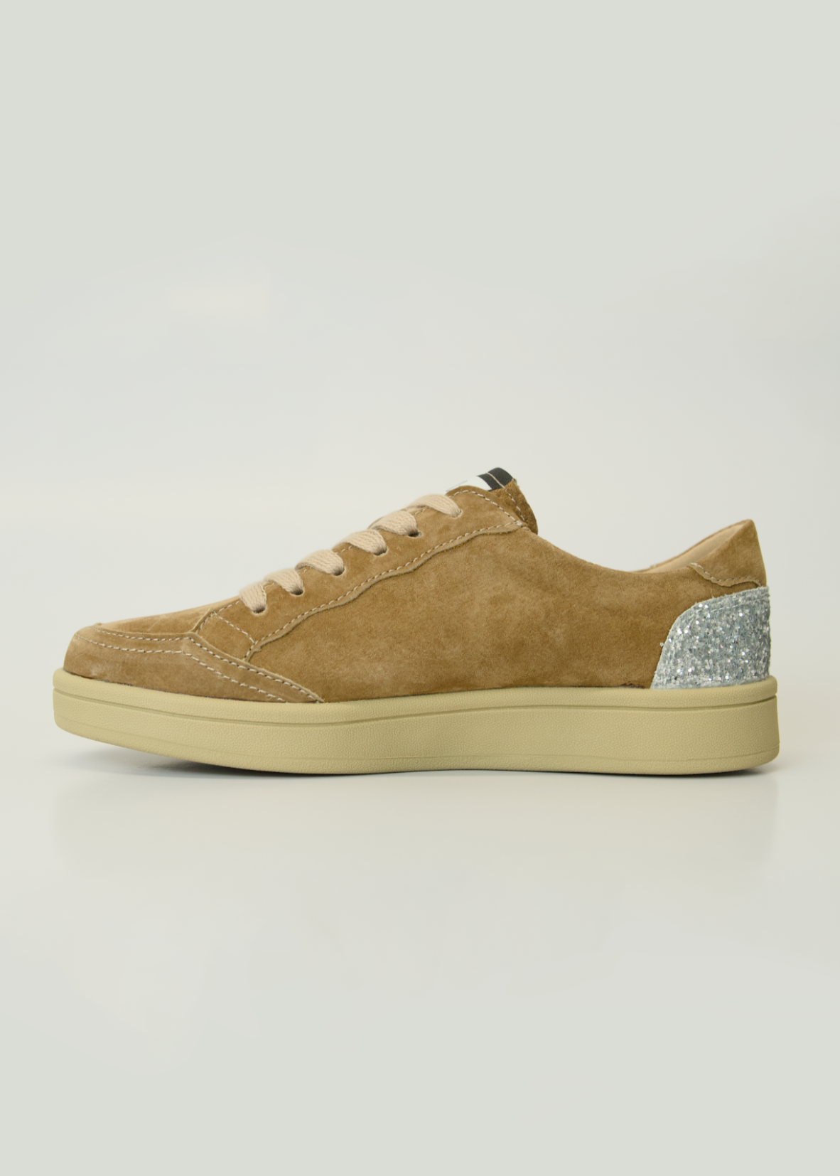 Mia Leather Sneaker In Caramel Brown